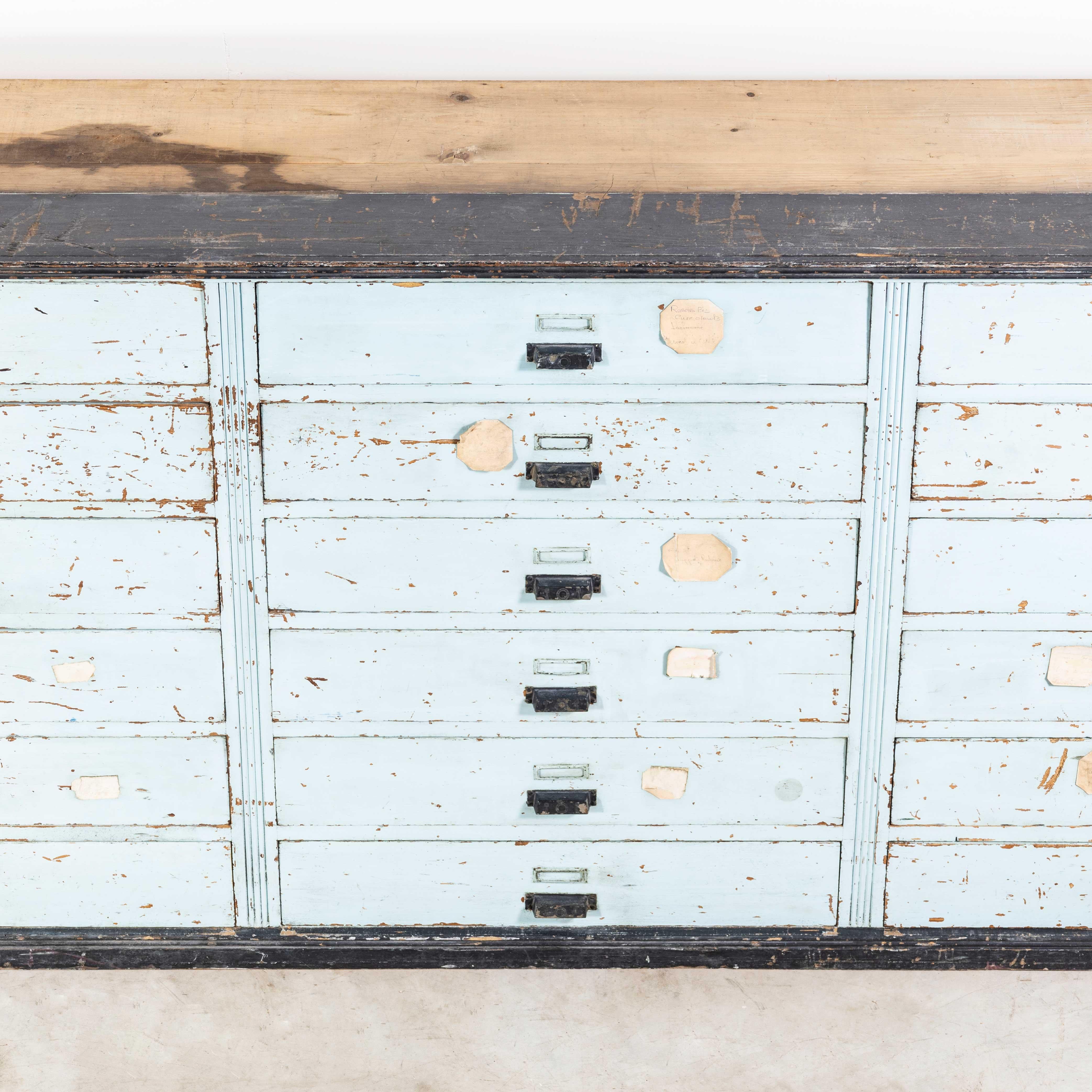 1940's Large Bank Of French Workshop Drawers - Twenty Four Drawers For Sale 4