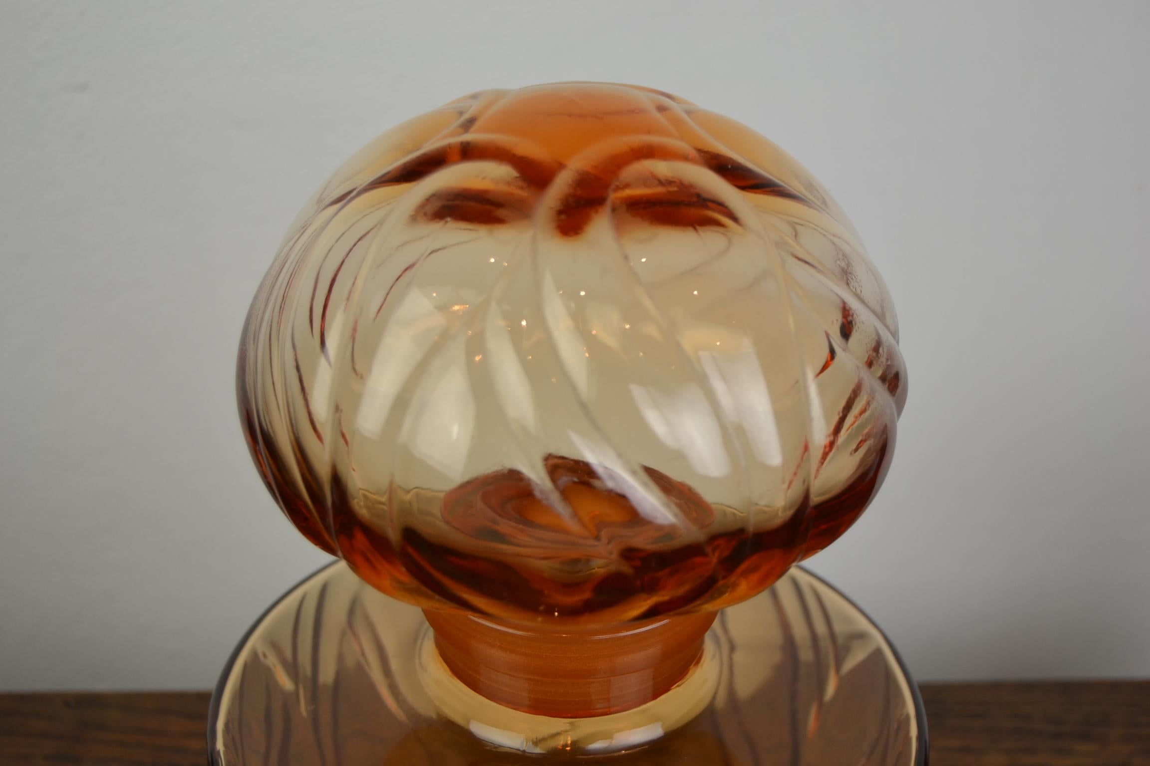 1940s Large Faberge Perfume Display Bottle in Amber Glass, France 3