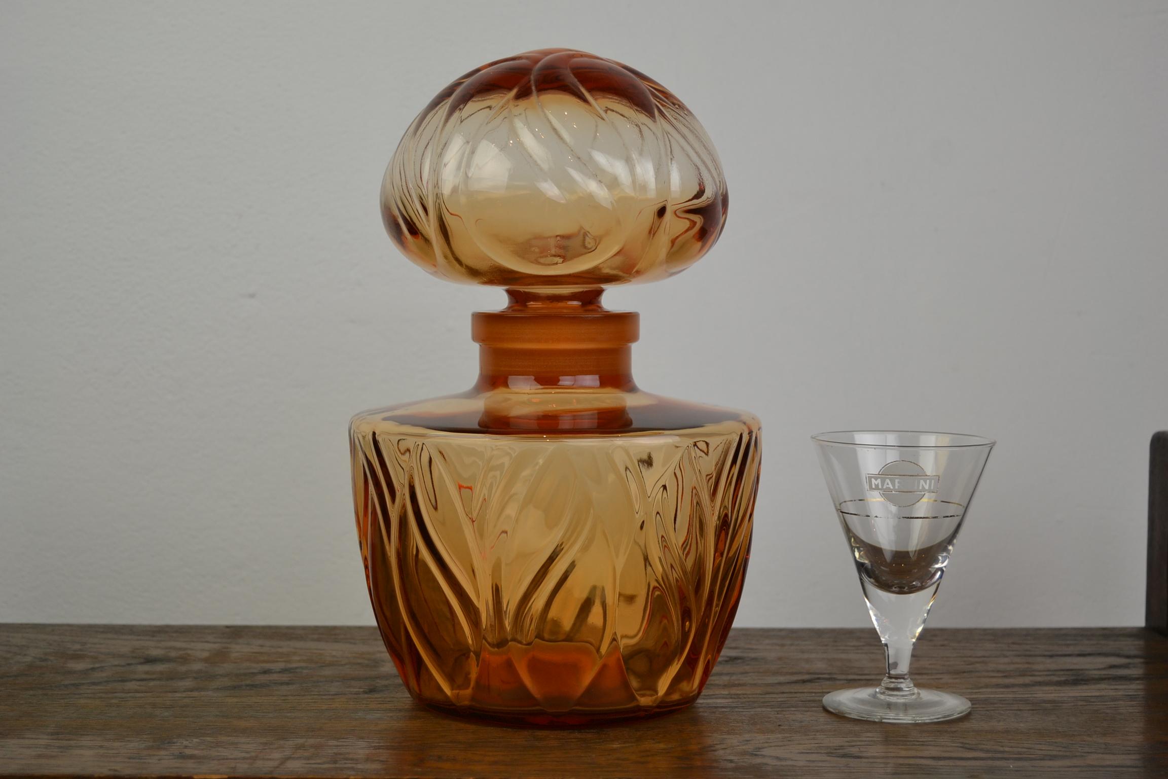 1940s Large Faberge Perfume Display Bottle in Amber Glass, France 7