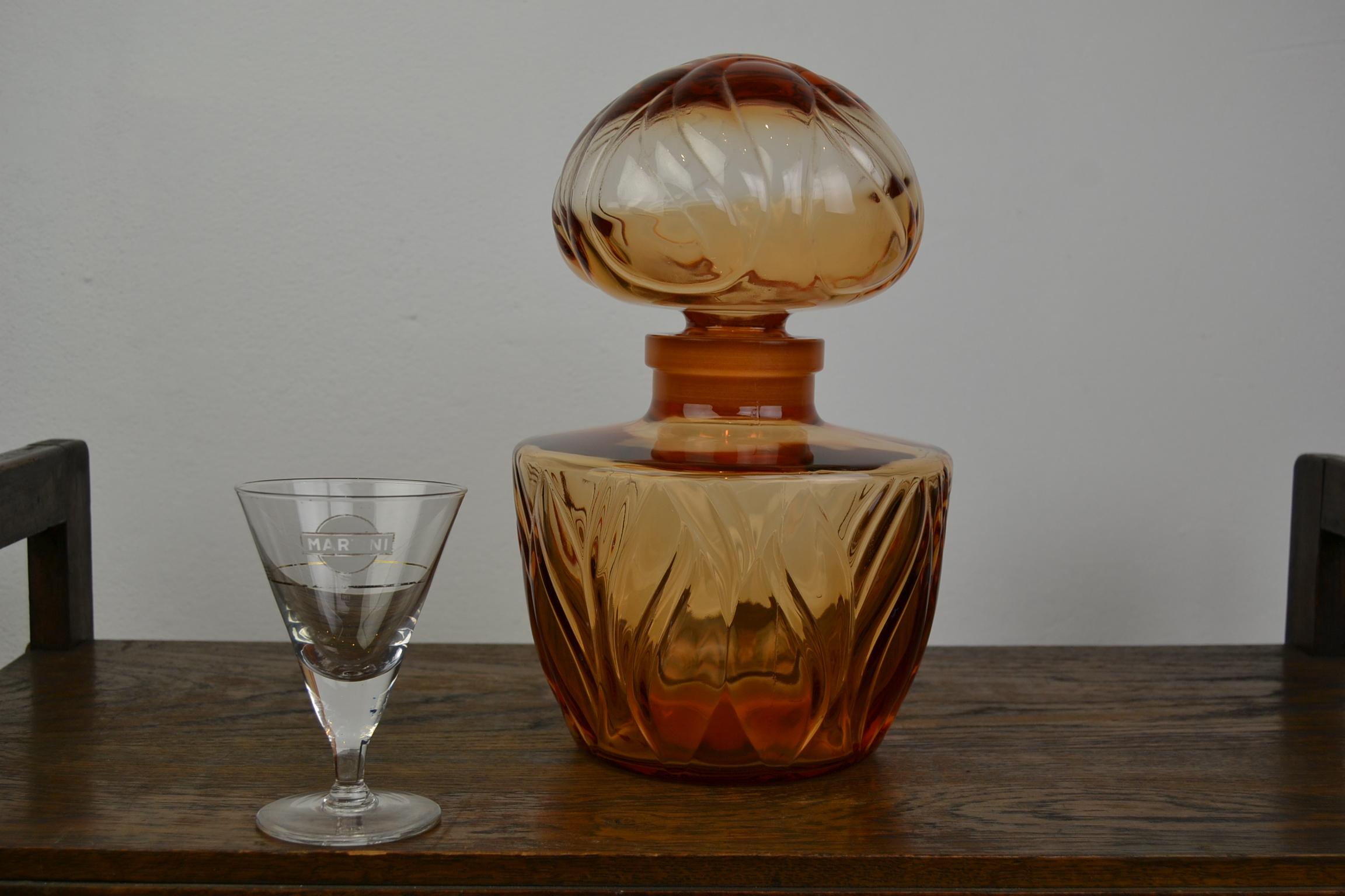 1940s Large Faberge Perfume Display Bottle in Amber Glass, France 8