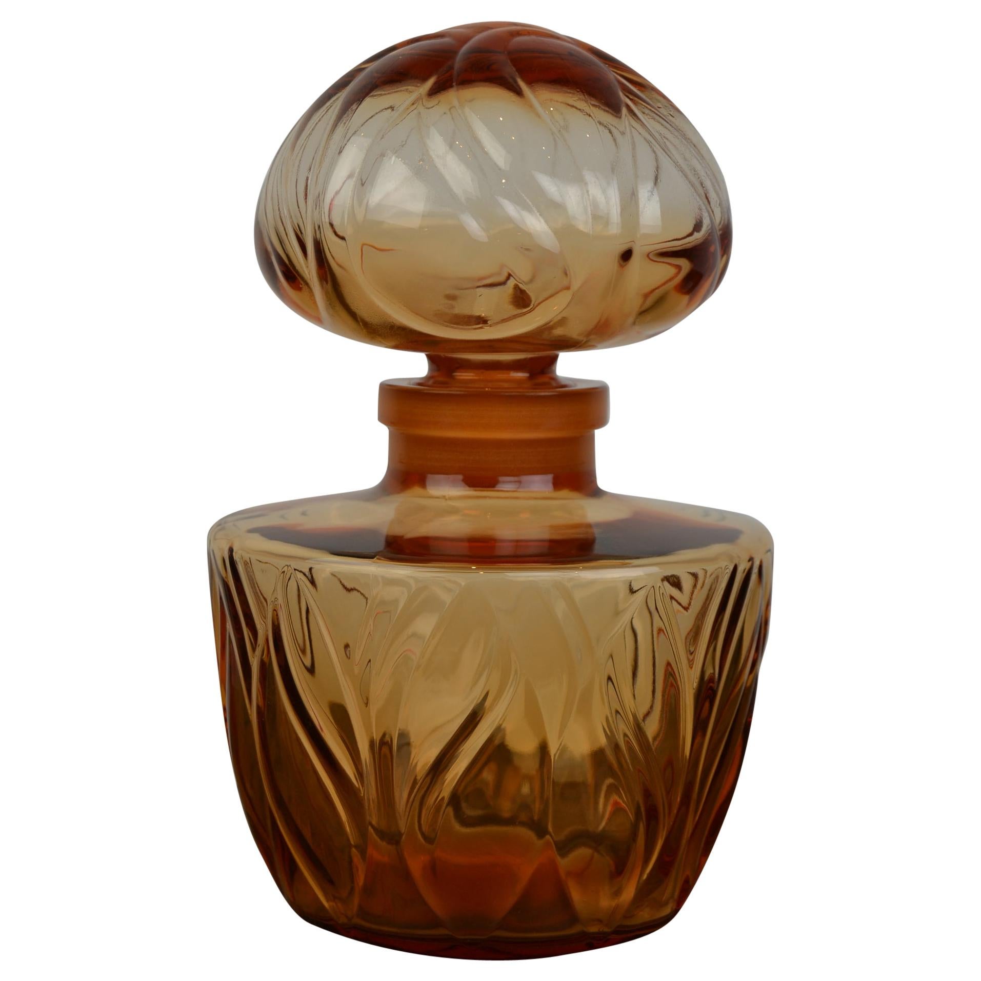 1940s Large Faberge Perfume Display Bottle in Amber Glass, France