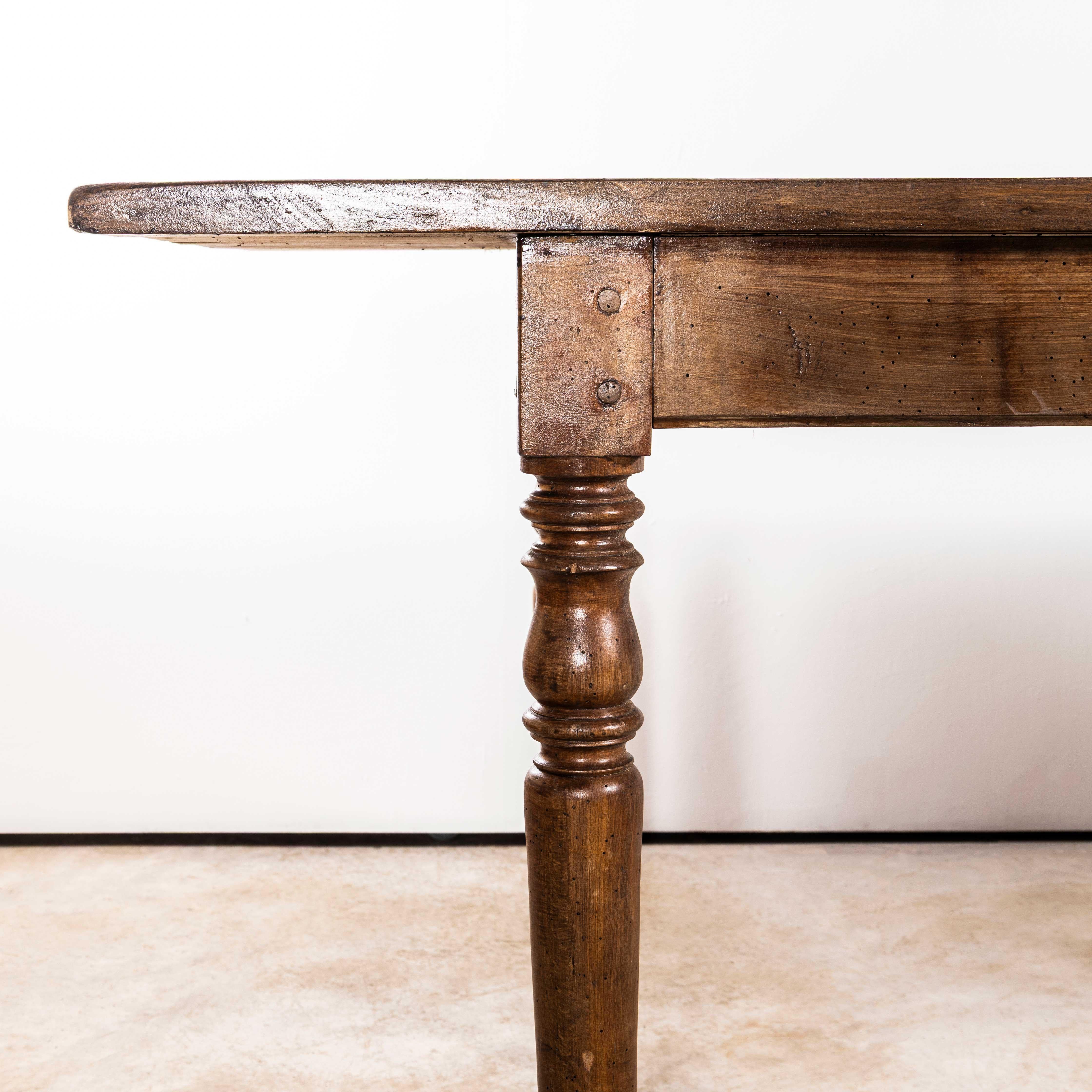 1940’s Large French Fruitwood Bobbin Leg Dining Table. 

Large original French table with a beautiful bobbin turned legs and a well polished character fruitwood top. Beautifully made in solid fruitwood throughout, the table is made with doweled