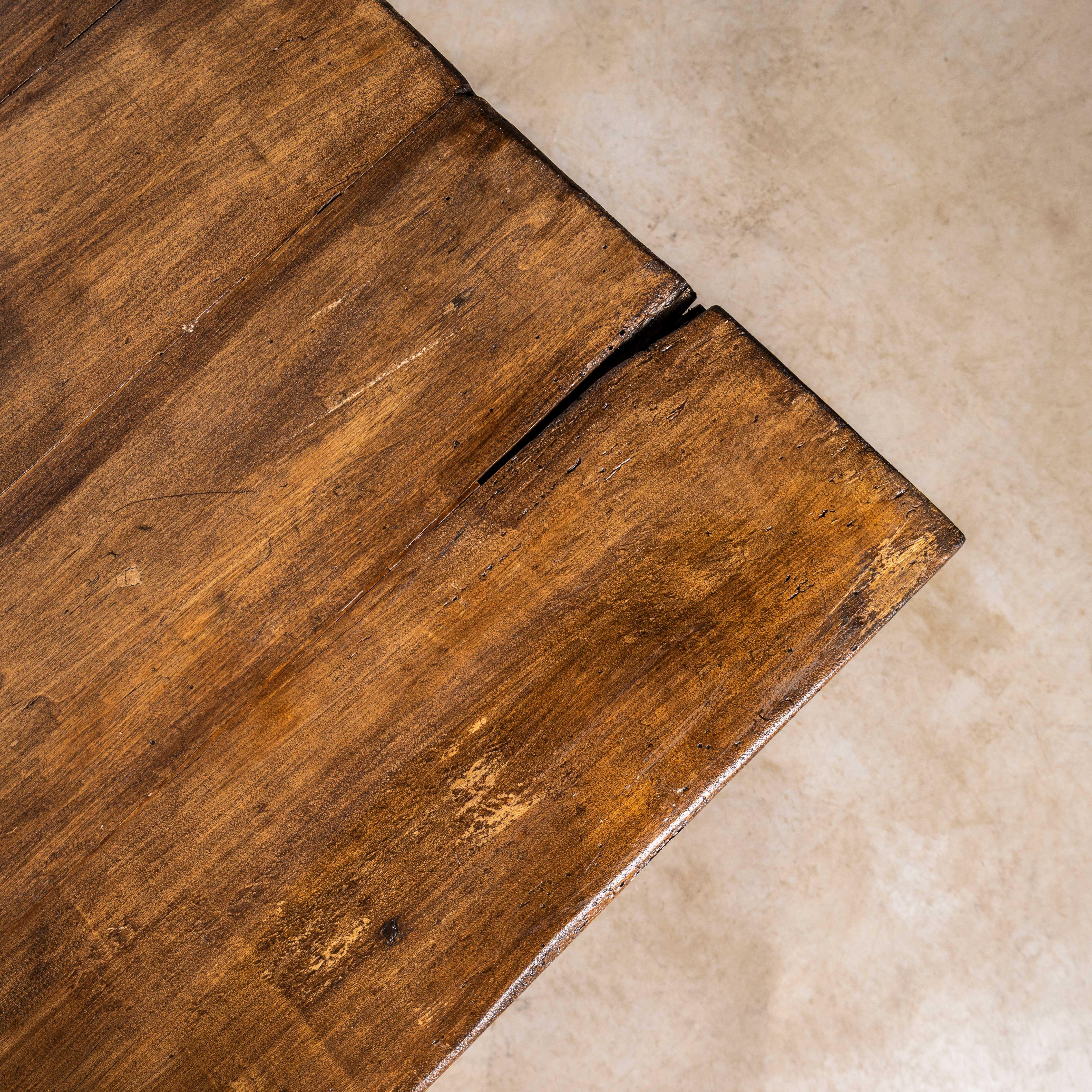 Mid-20th Century 1940’s Large French Fruitwood Bobbin Leg Dining Table For Sale