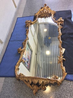 1940s Large Giltwood Wall Mirror with Shelf by Cavallo Mirror Fair