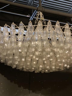 1940’s Large Glass Light Fixture with Glass Pendants