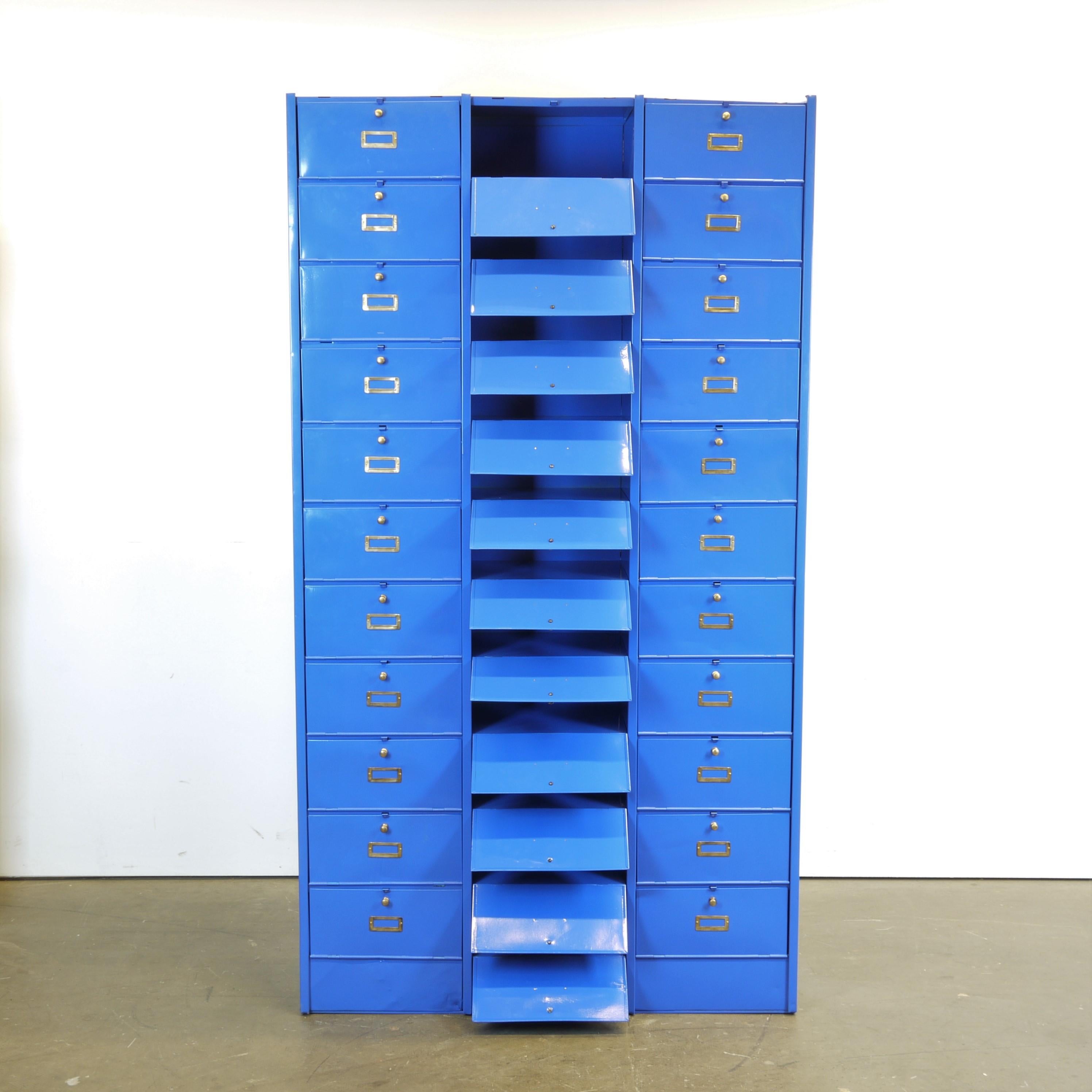 Painted 1940s Large Industrial Roneo Metal Cabinet, Storage Unit