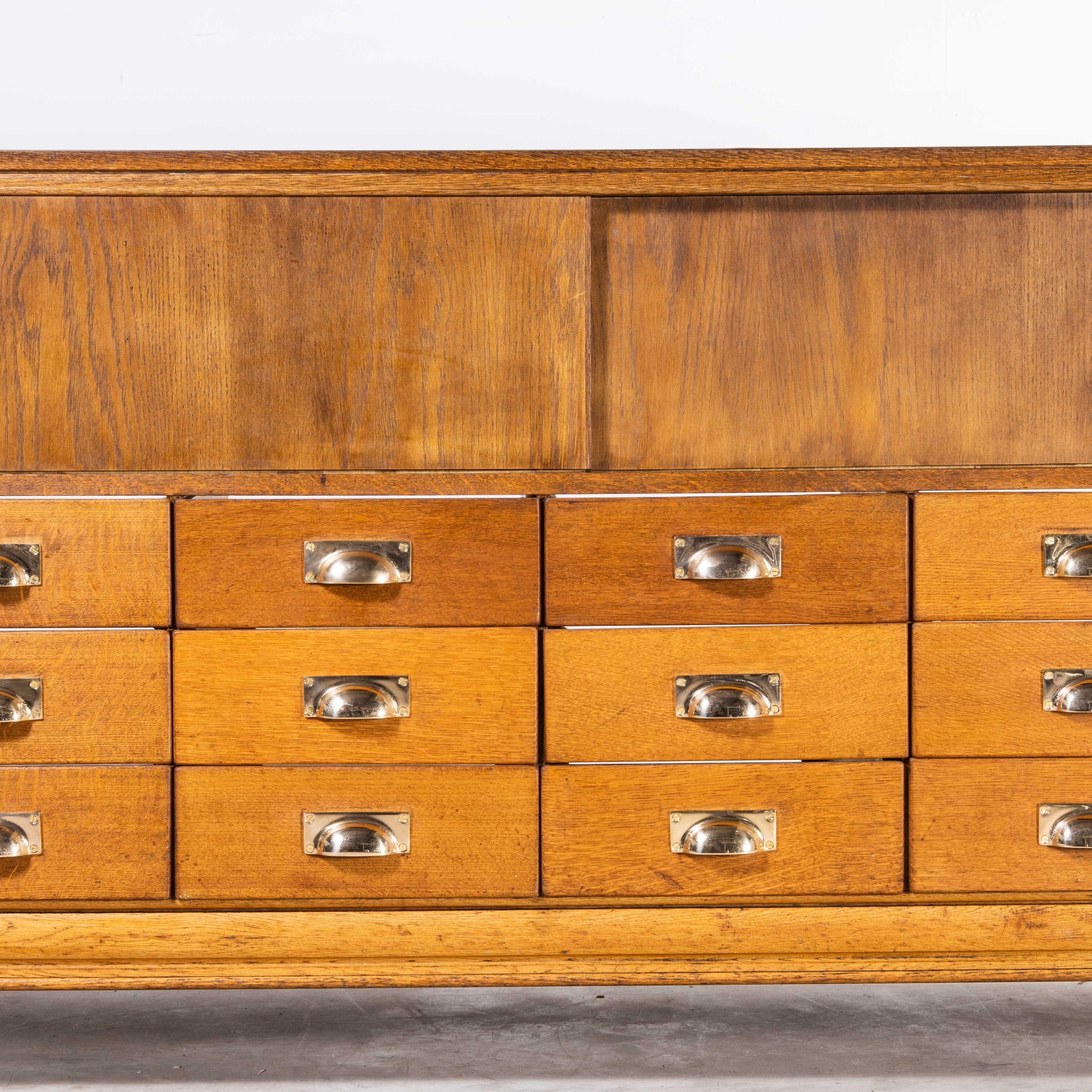 1940's Large Rectangular Pollard & Co Brass Haberdashery Cabinet, 18 Drawers 2