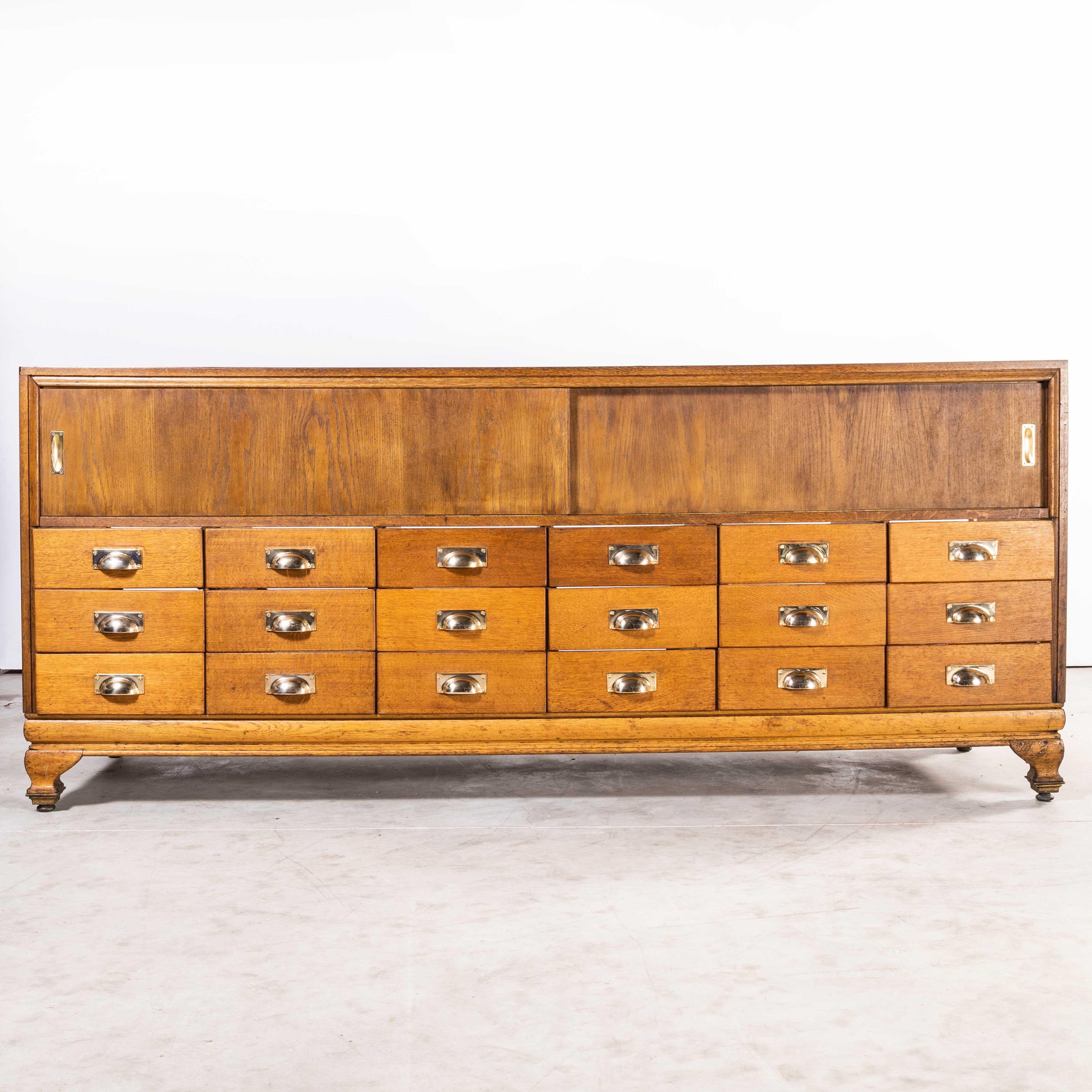 1940's Large Rectangular Pollard & Co Brass Haberdashery Cabinet, 18 Drawers 3