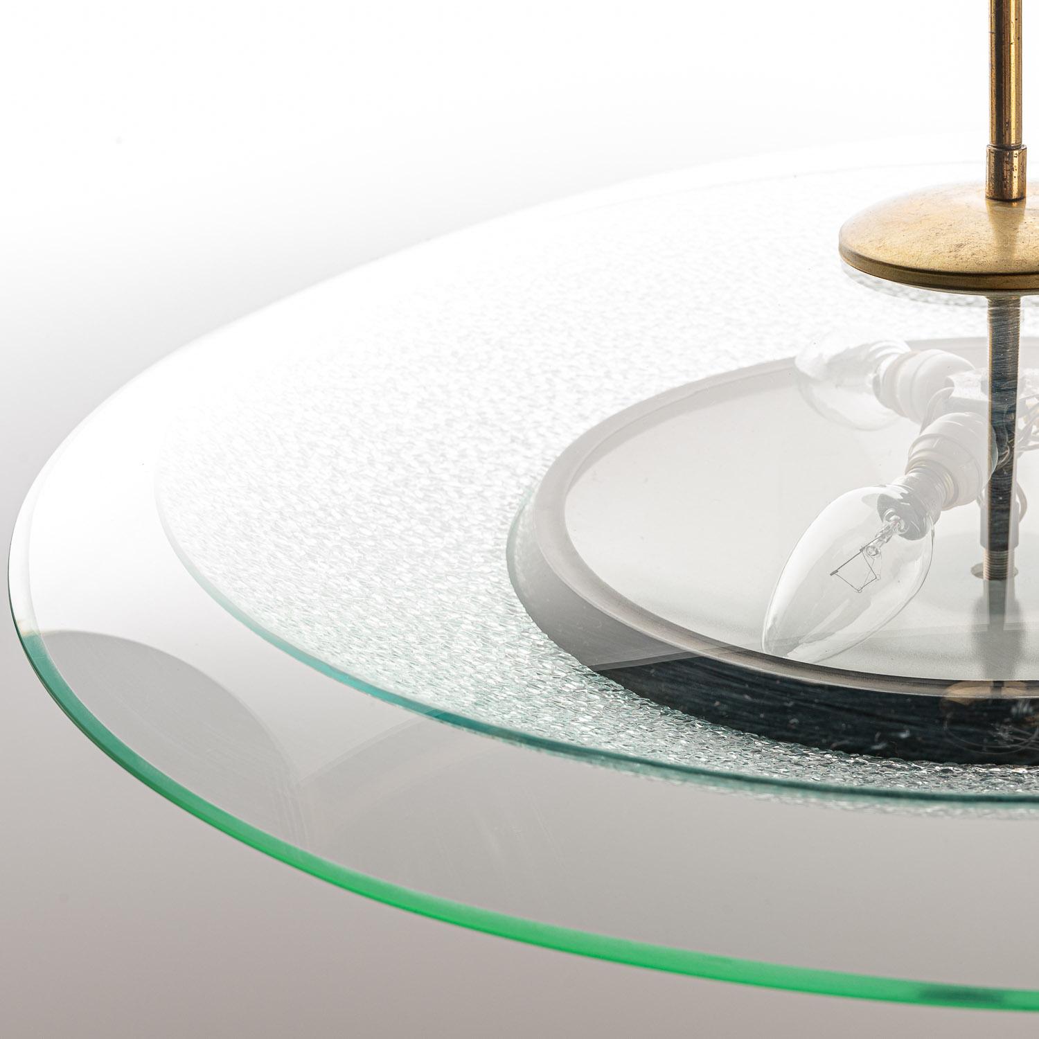 Ciondolo grande in vetro satinato e ottone del 1940 di Fontana Arte in vendita 3