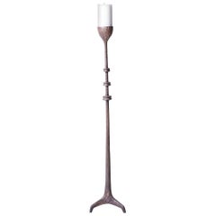 1940s Large Scale Floor Candleholder in Bronze