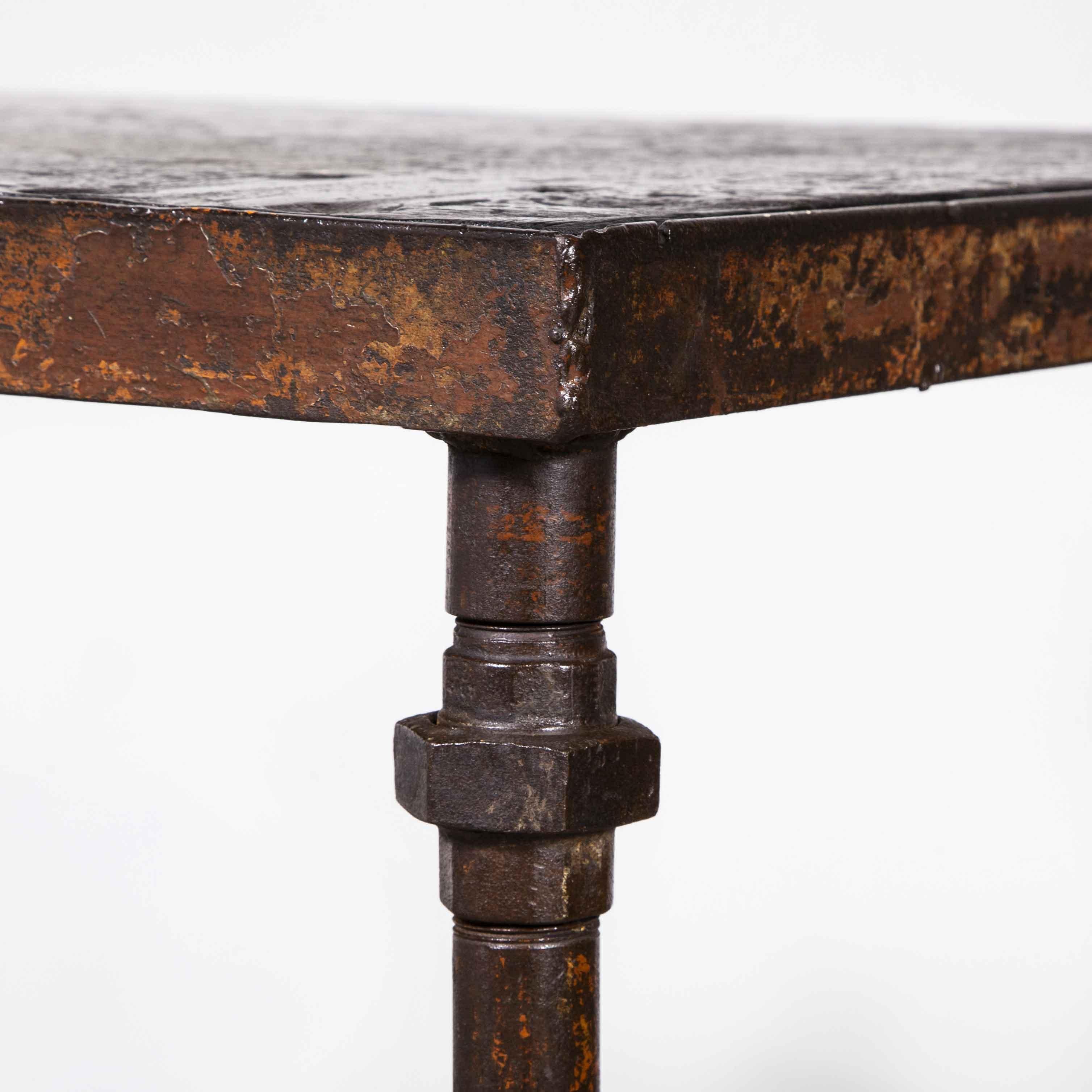 Mid-20th Century 1940's Large Square Industrial Console Table