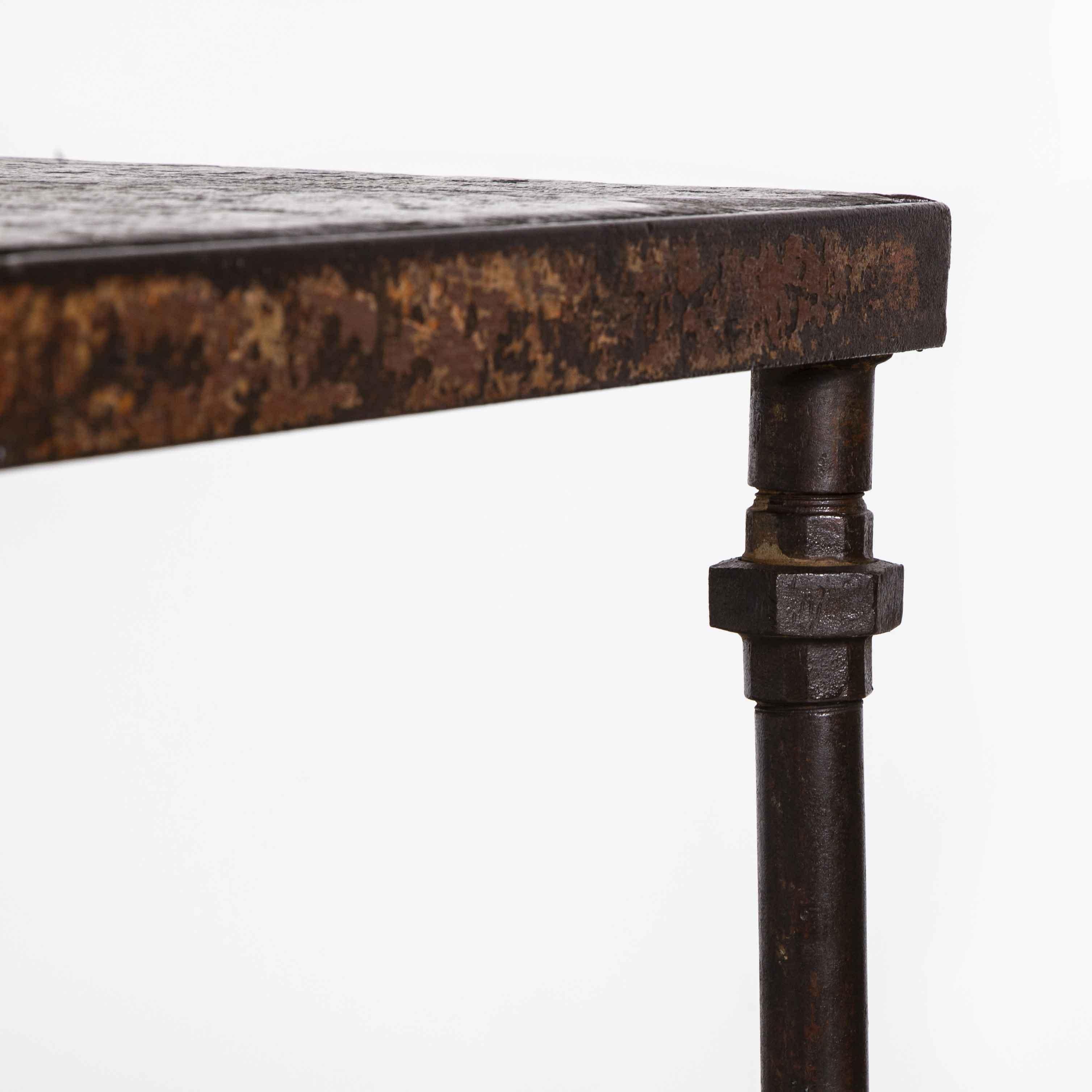 Laminate 1940's Large Square Industrial Console Table