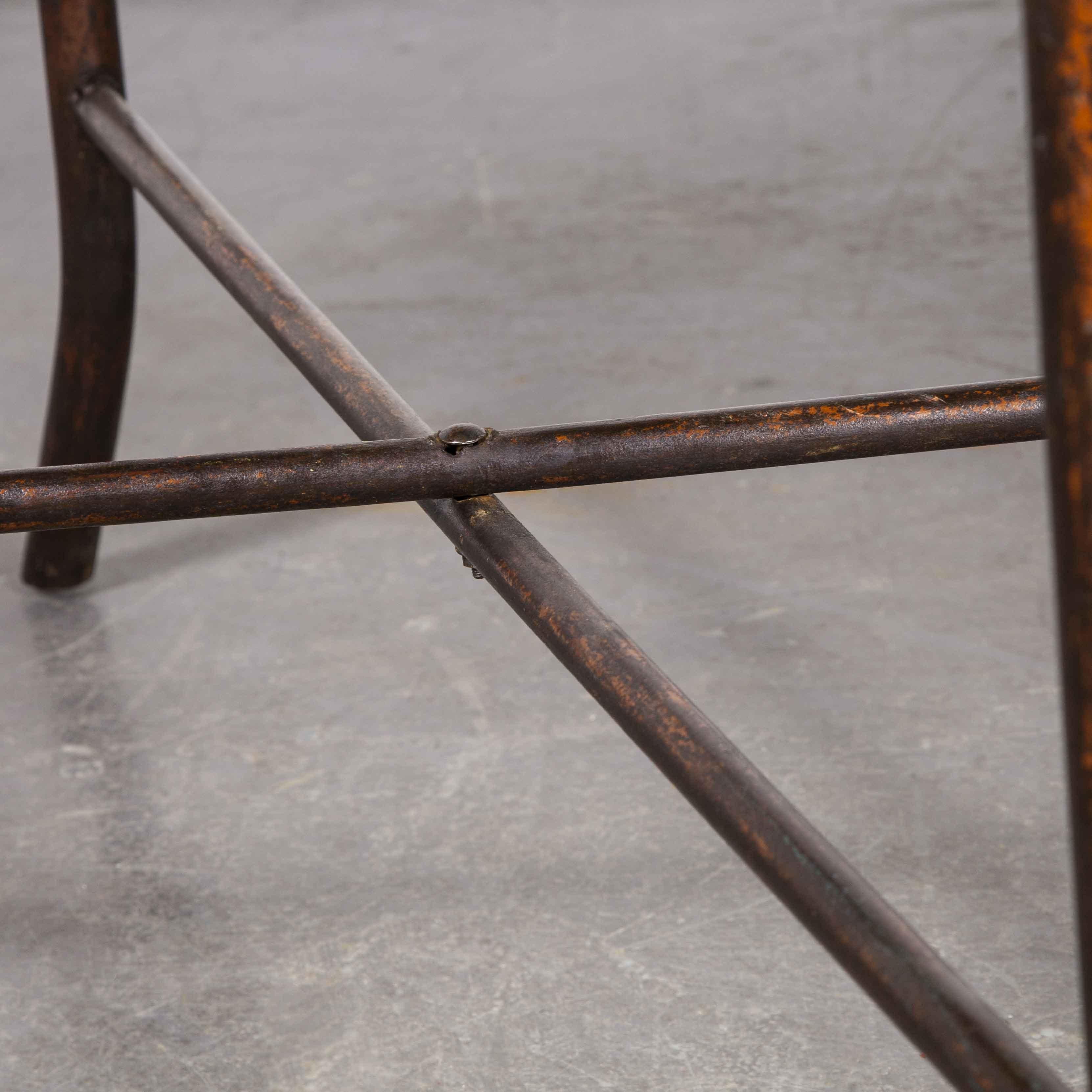 1940's Large Square Industrial Console Table 1