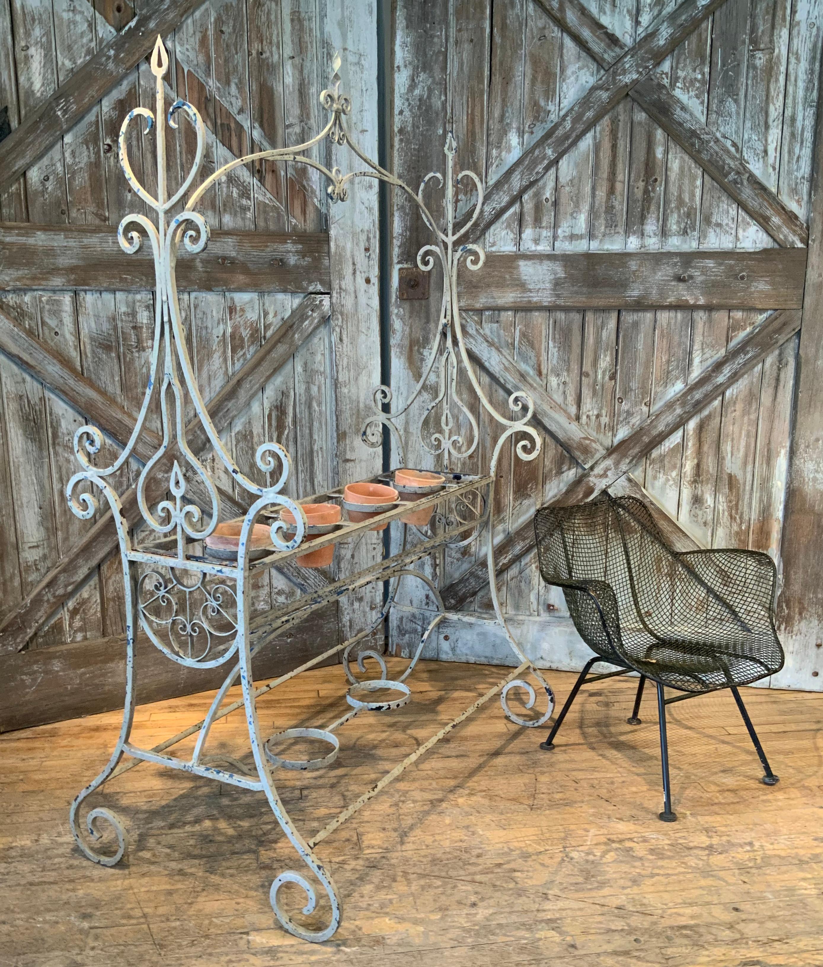 1940's Large Wrought Iron Plant Stand by Salterini 1