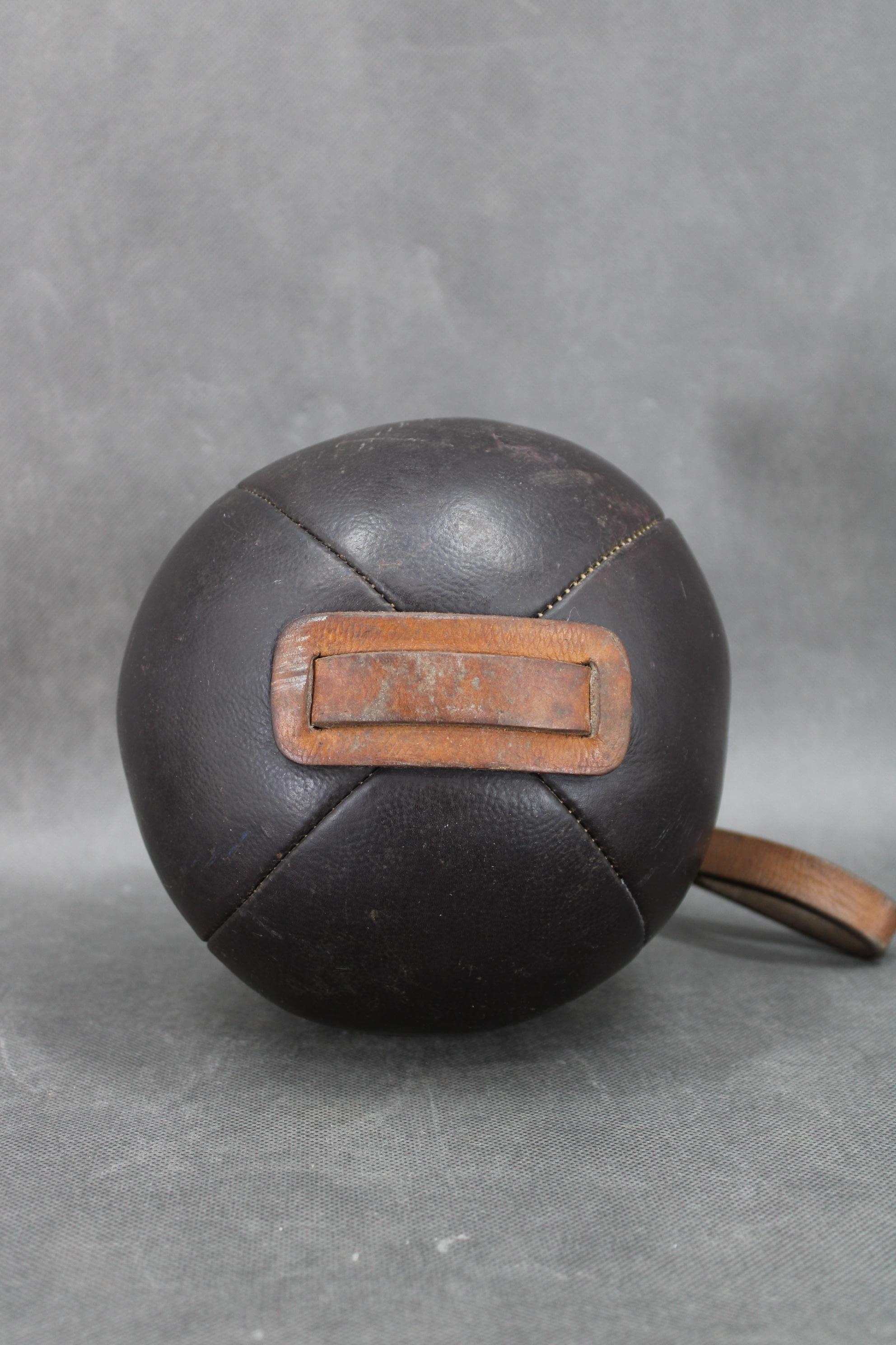 Mid-Century Modern 1940s Leather Boxing Ball, Czechoslovakia For Sale