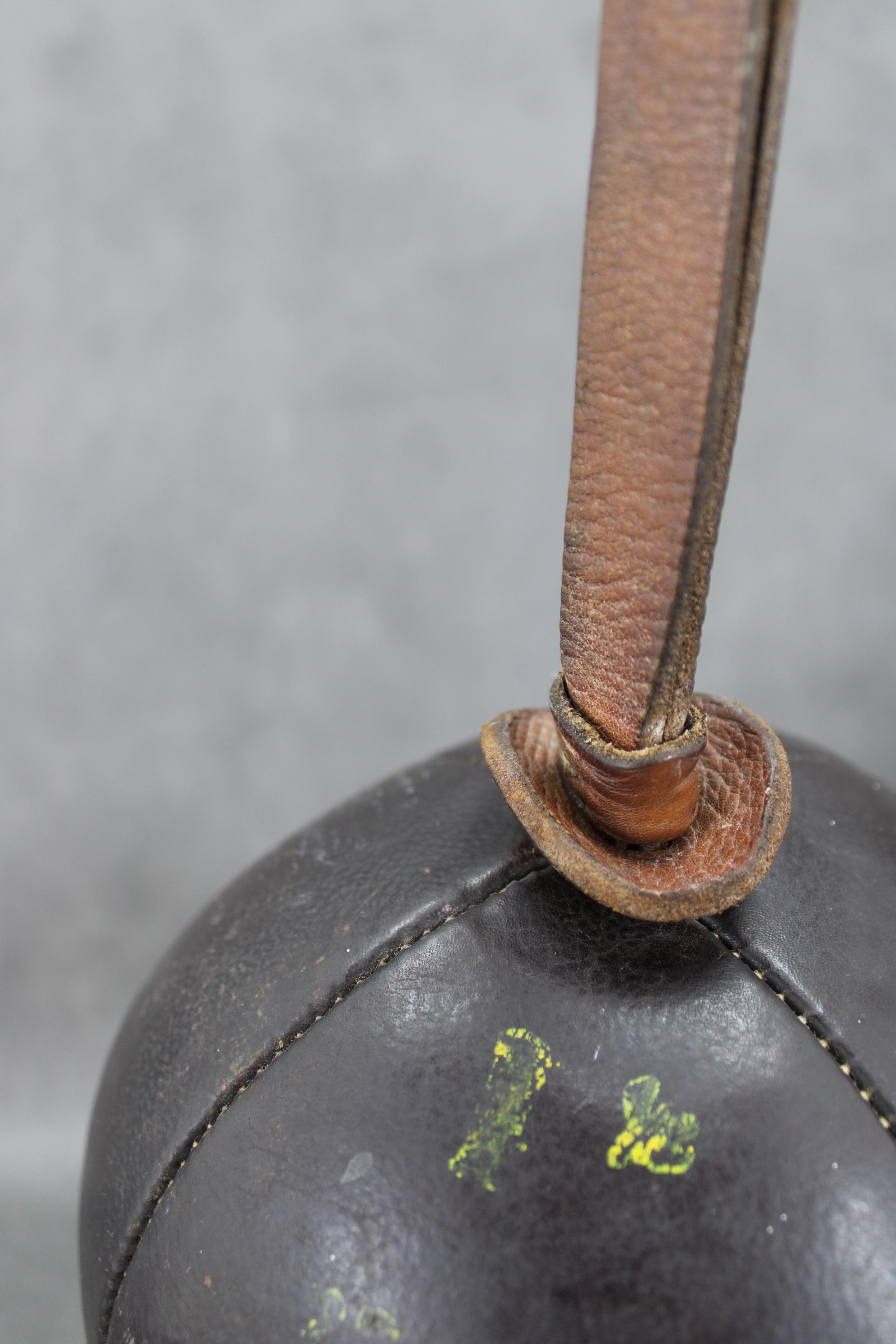 1940s Leather Boxing Ball, Czechoslovakia For Sale 2