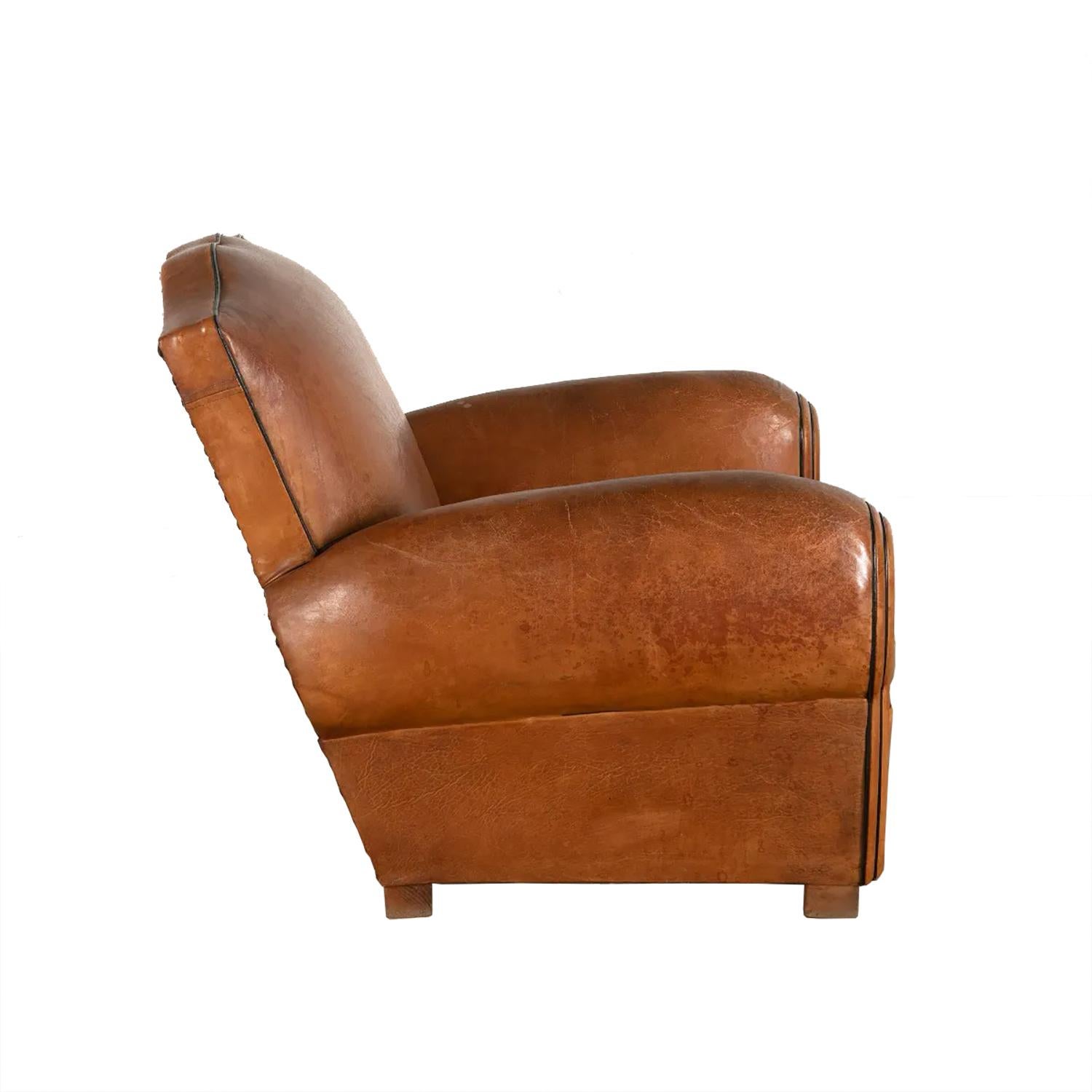 20th Century 1940s Leather Club Chair