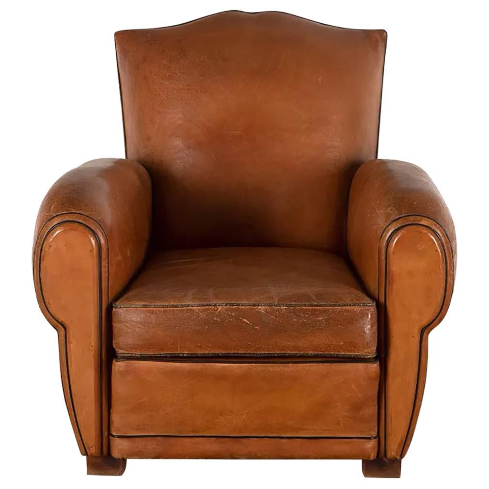 1940s Leather Club Chair