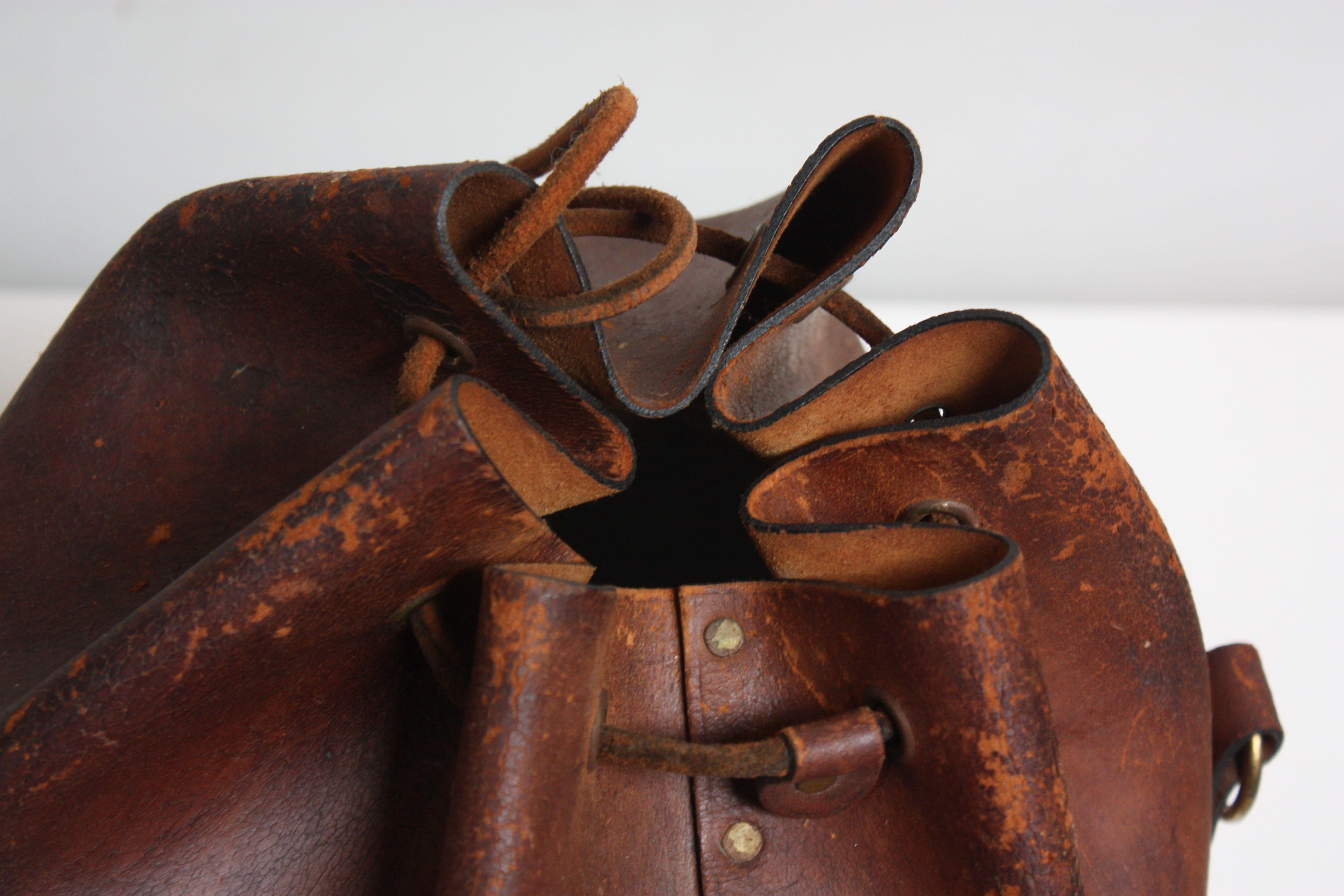 1940s Leather Equestrian 'Feed Bag' by Enid Collins 3