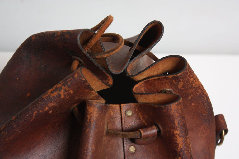 1940s Leather Equestrian 'Feed Bag' by Enid Collins For Sale 6