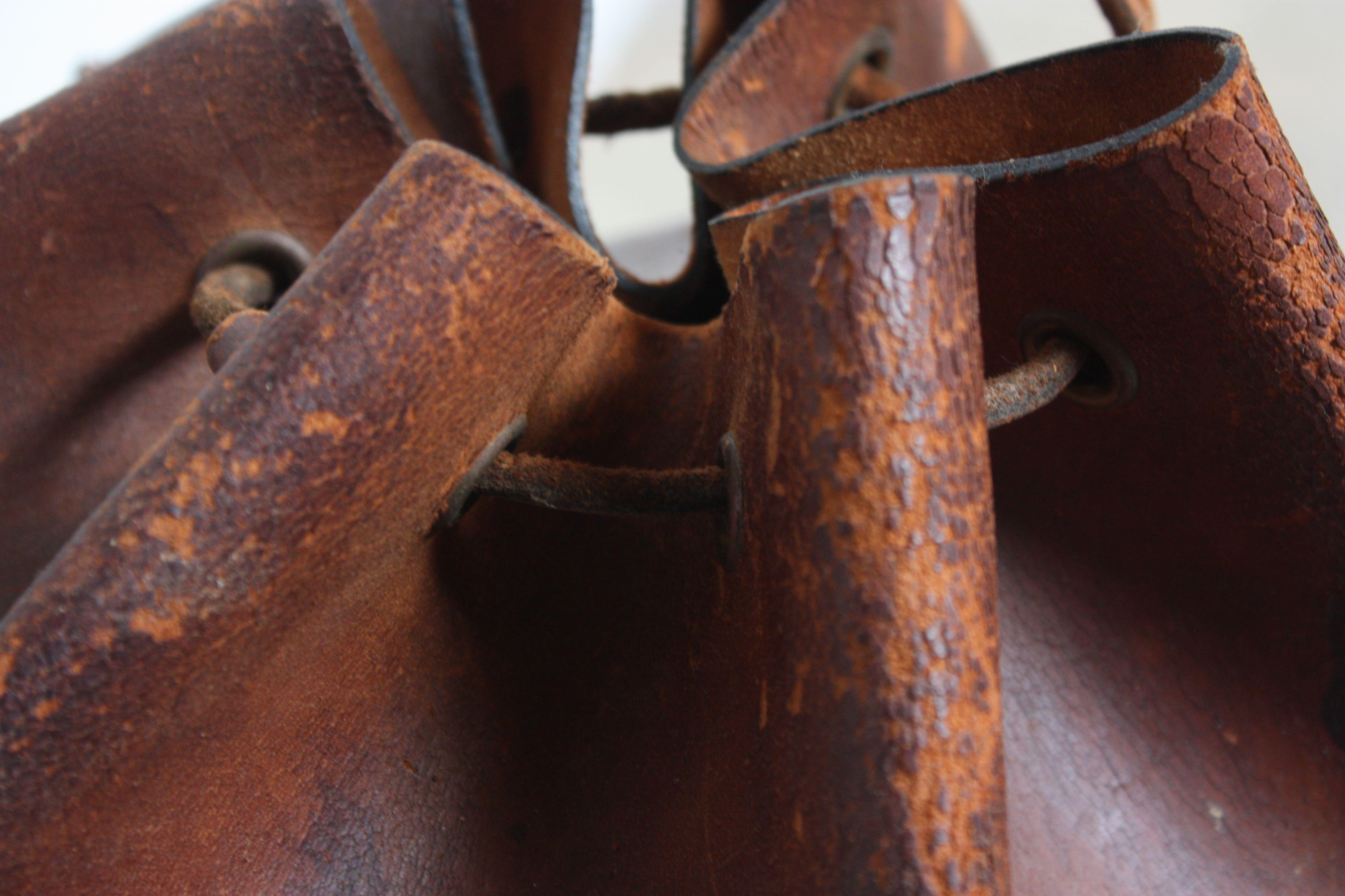 1940s Leather Equestrian 'Feed Bag' by Enid Collins 4