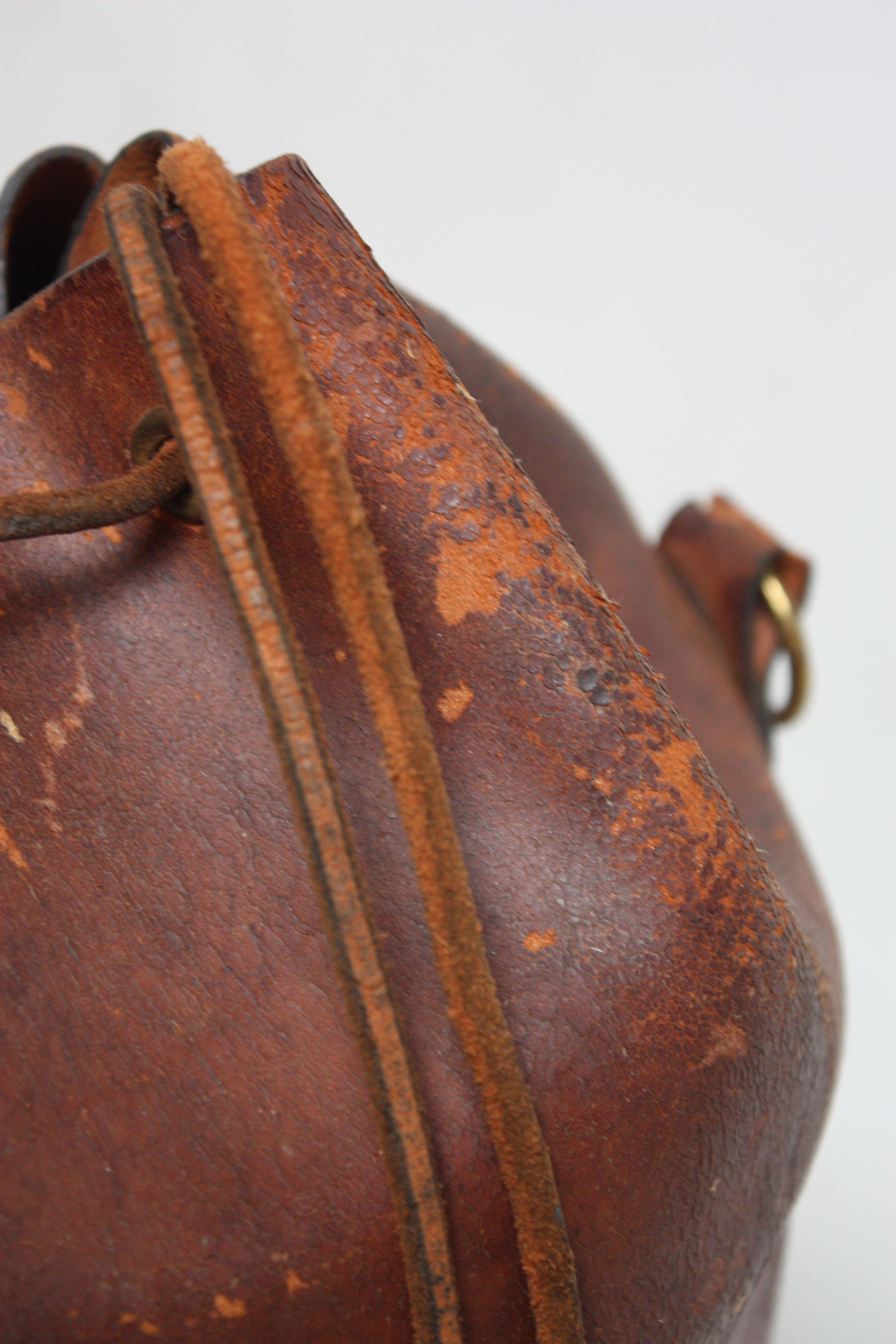 1940s Leather Equestrian 'Feed Bag' by Enid Collins 5