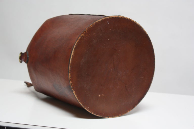 Mid-20th Century 1940s Leather Equestrian 'Feed Bag' by Enid Collins For Sale