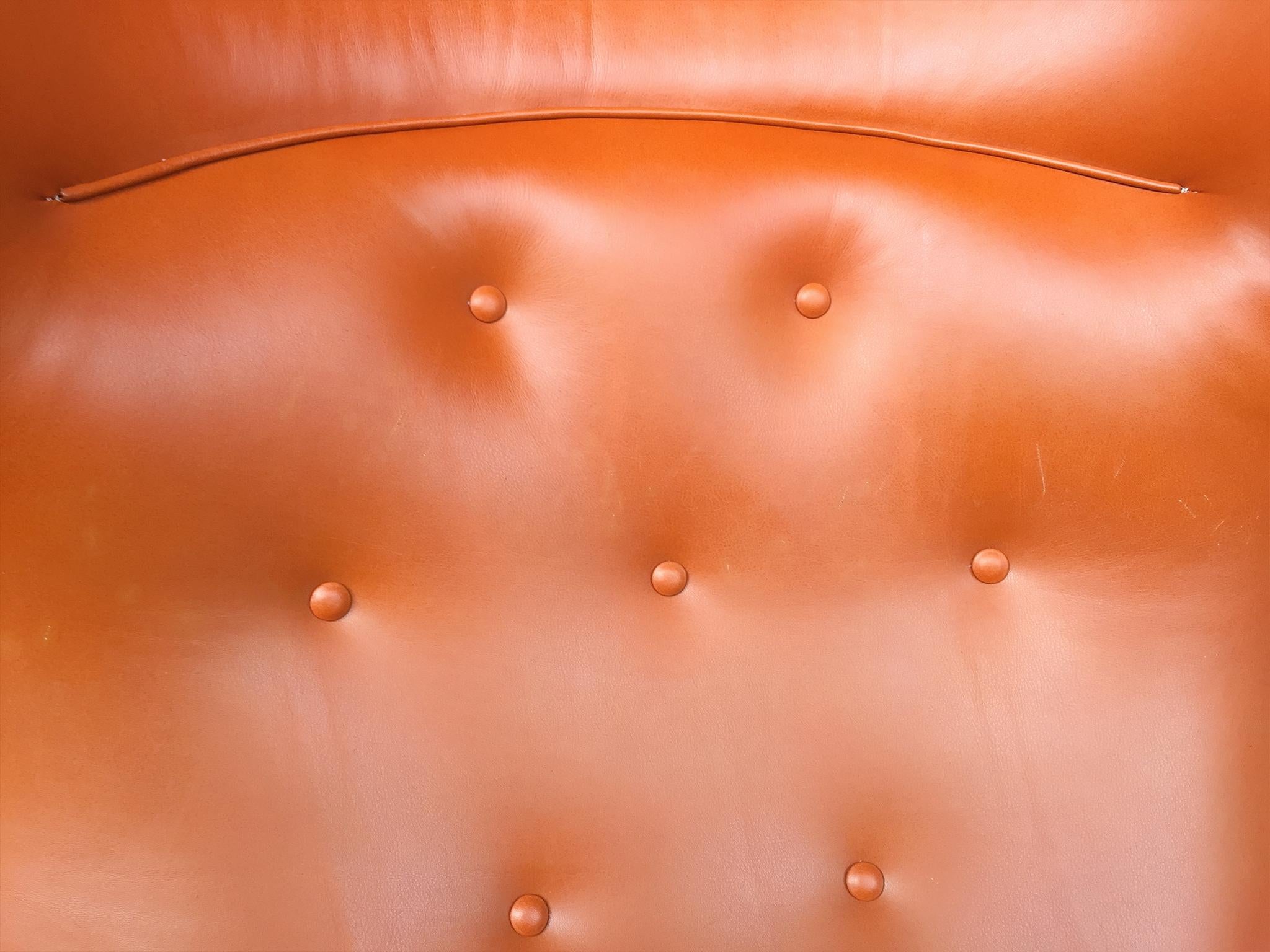 1940s Leather Wingback Armchair Attributed to Frits Henningsen 2