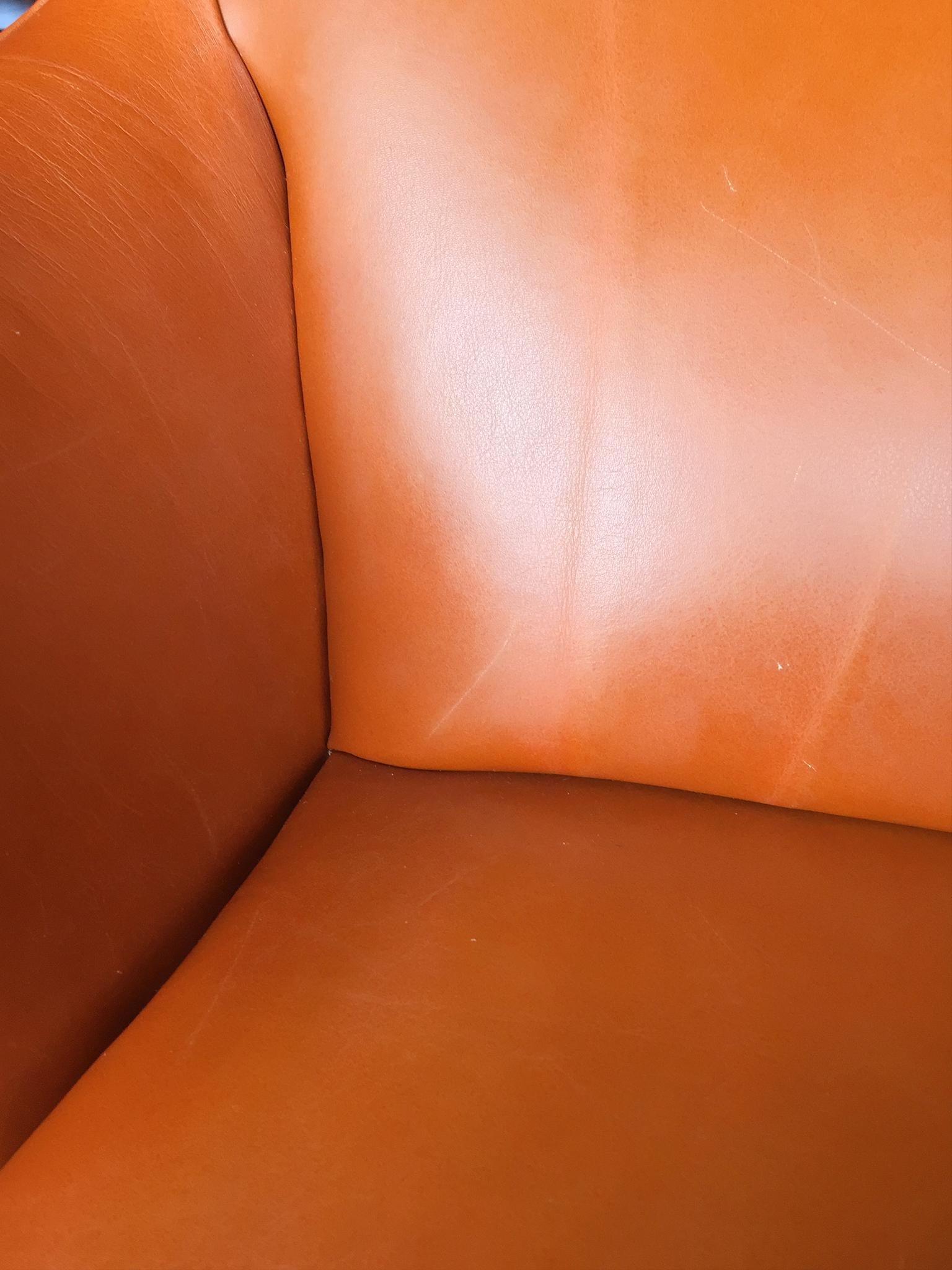 1940s Leather Wingback Armchair Attributed to Frits Henningsen 6