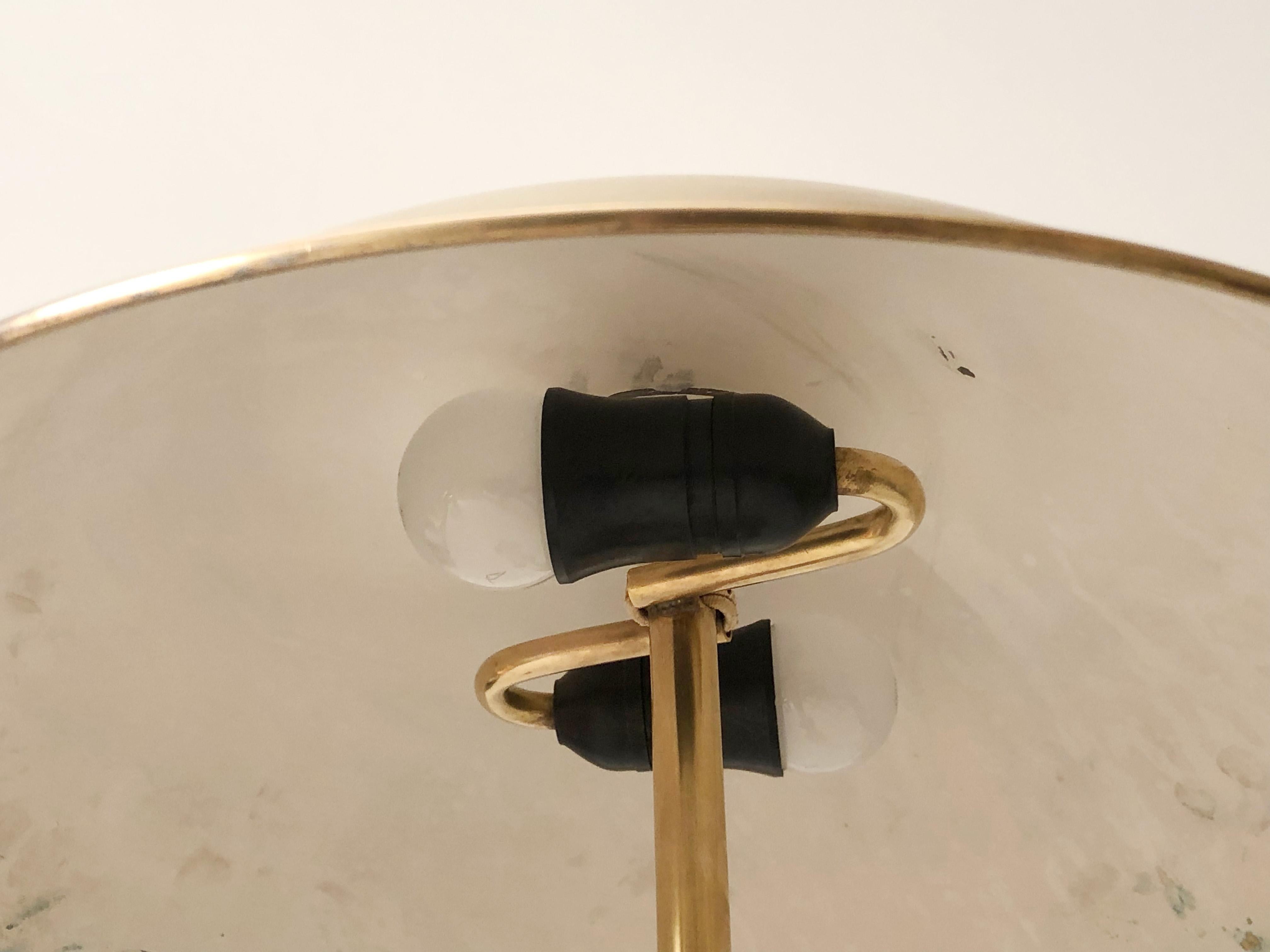 Swedish 1940’s Leather Wound Brass Table Lamp by Harald Notini for Nordiska Kompaniet