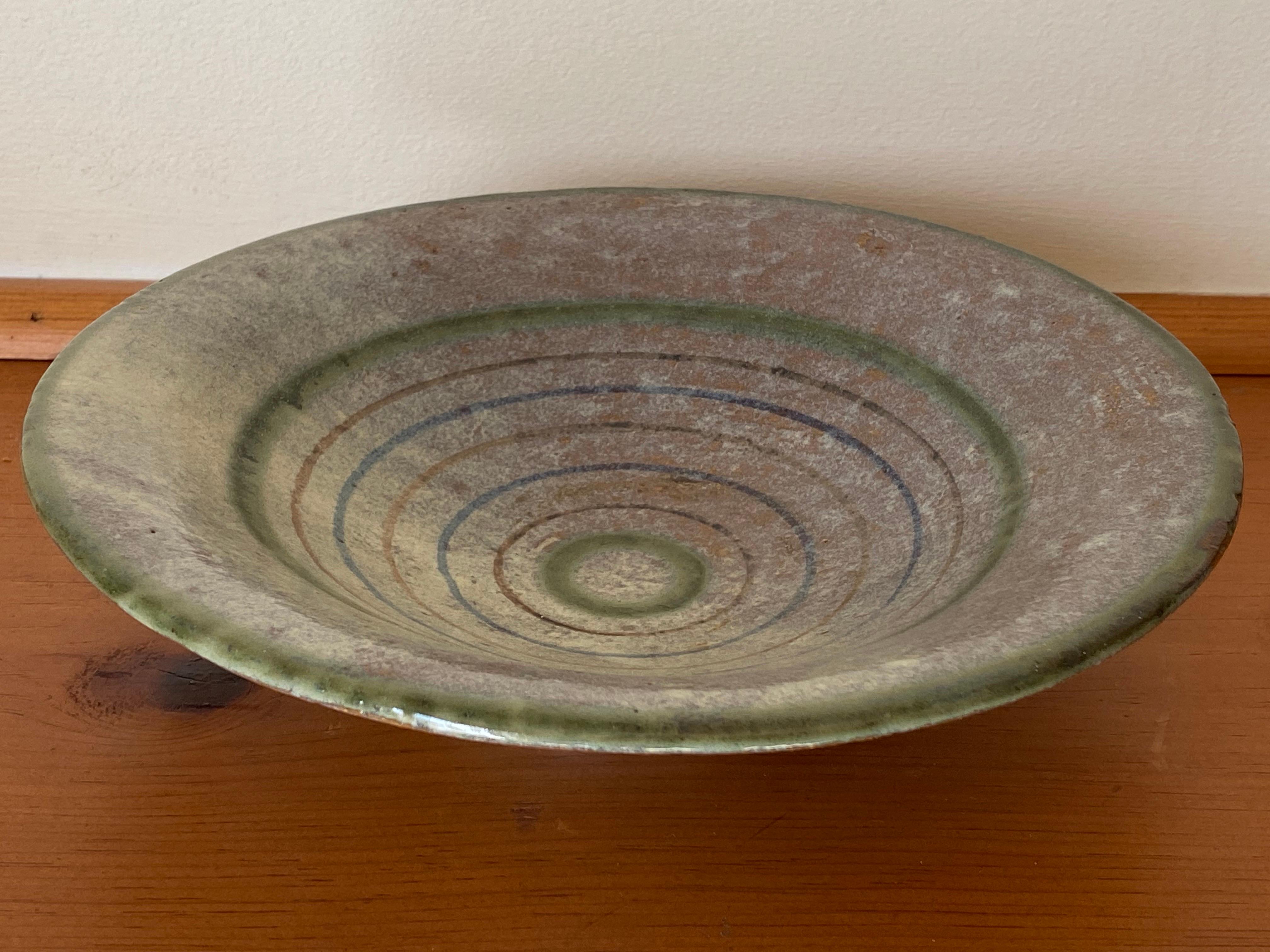 Organico moderno Ciotola in ceramica con anelli concentrici di Lee Rosen per Design Technics del 1940 in vendita