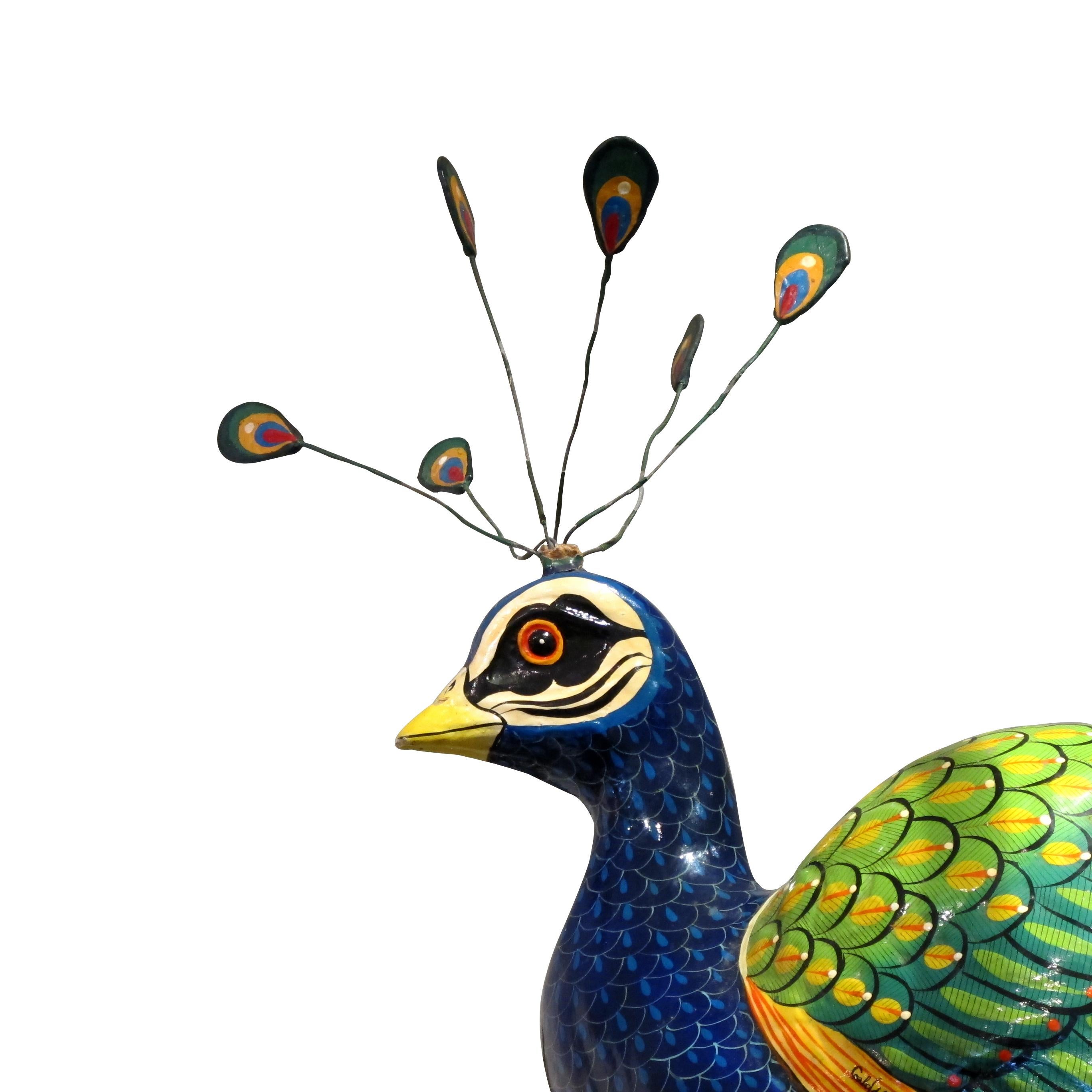 paper mache peacock
