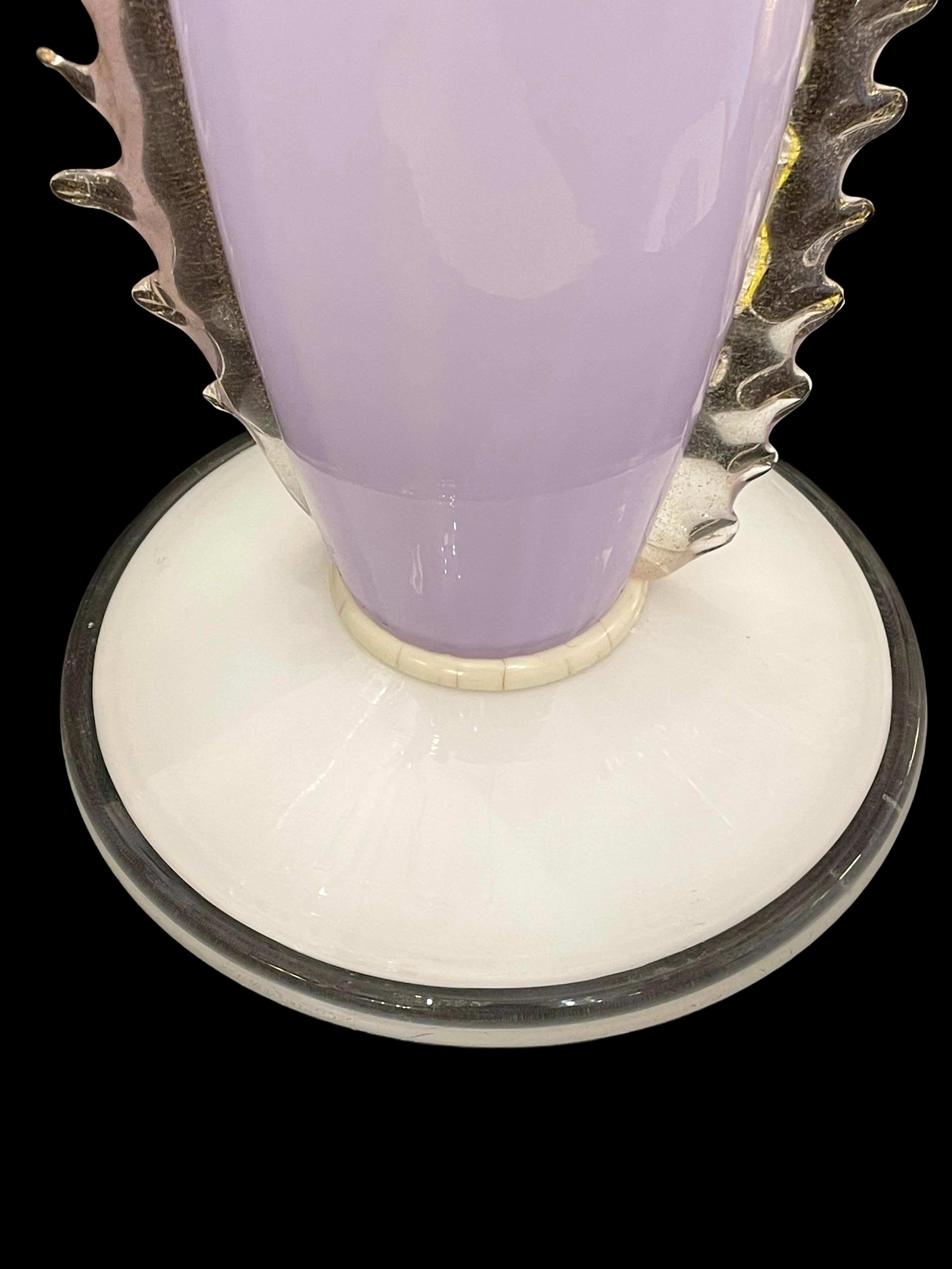 Italian 1940's Lilac Spike Murano Table Lamp