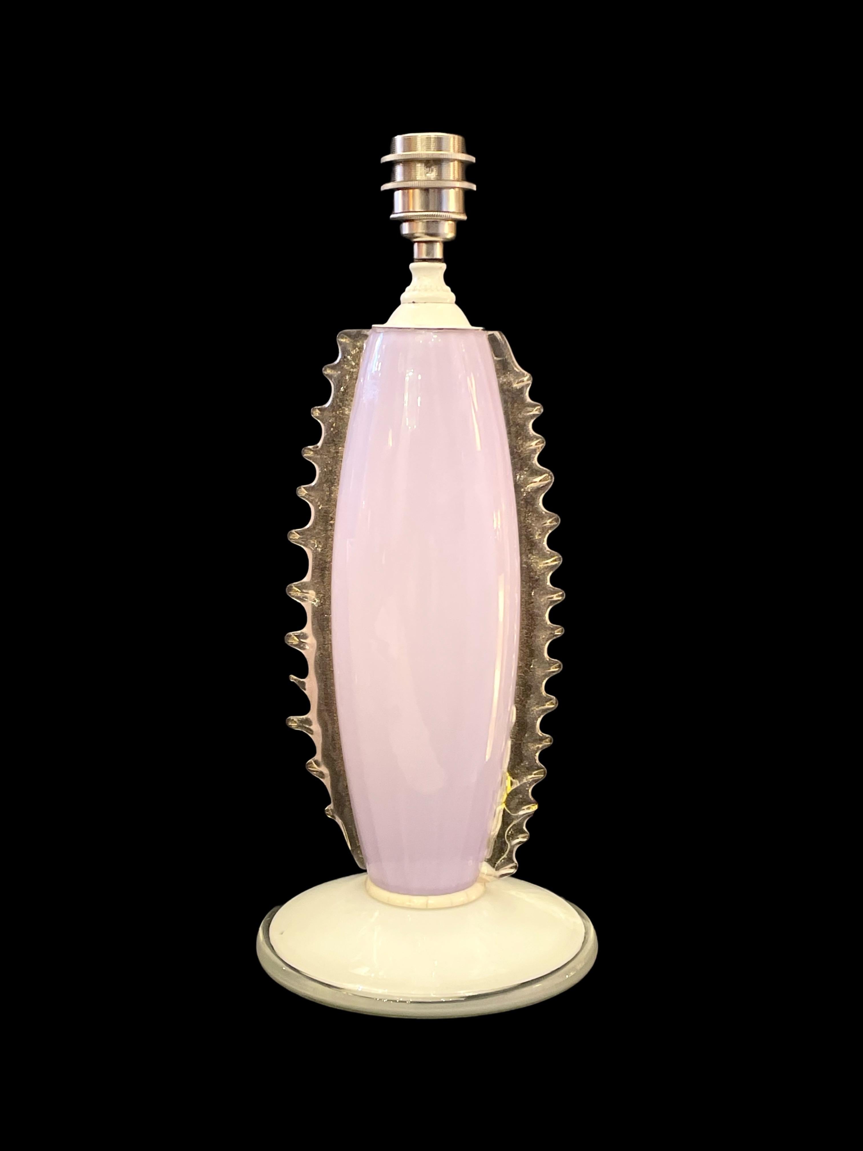 1940's Lilac Spike Murano Table Lamp 1