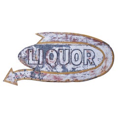 Vintage 1940s Liquor Sign