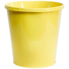 1940s Lit-Ning Products Steel Trash Can Refinished in Gloss Yellow