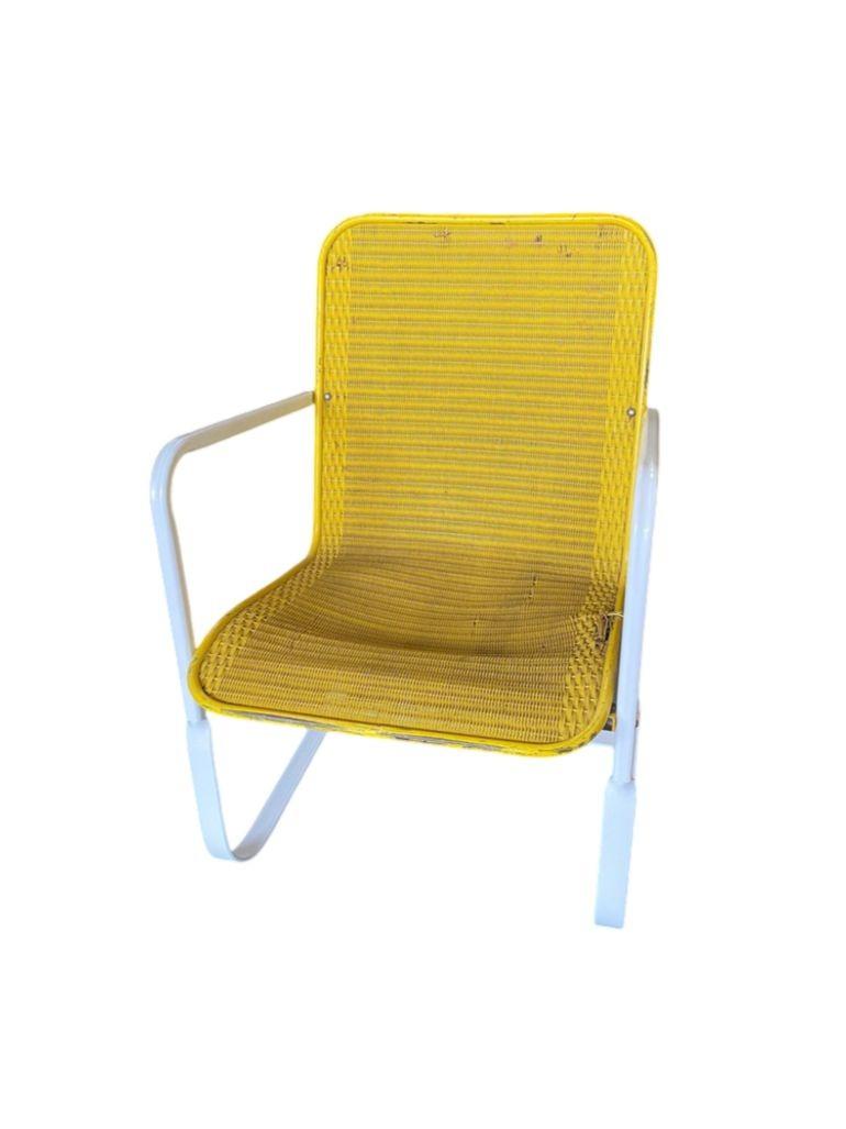 Mid-Century moderno Sedia da patio per esterni in vimini Springer di Lloyd Loom, coppia di metà secolo in vendita