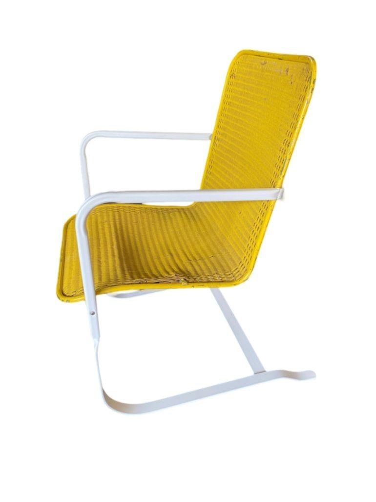Sconosciuto Sedia da patio per esterni in vimini Springer di Lloyd Loom, coppia di metà secolo in vendita