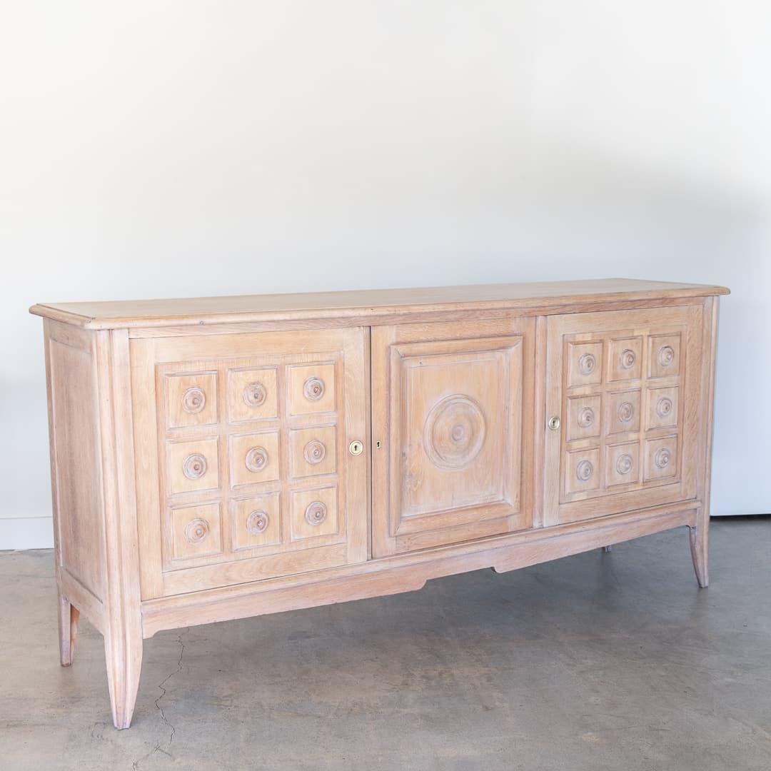 20th Century 1940's Long French Oak Sideboard For Sale