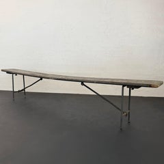 1940s Long Industrial US Navy Folding Nautical Campaign Bench