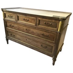 1940s Louis XVI Marble Top Dresser