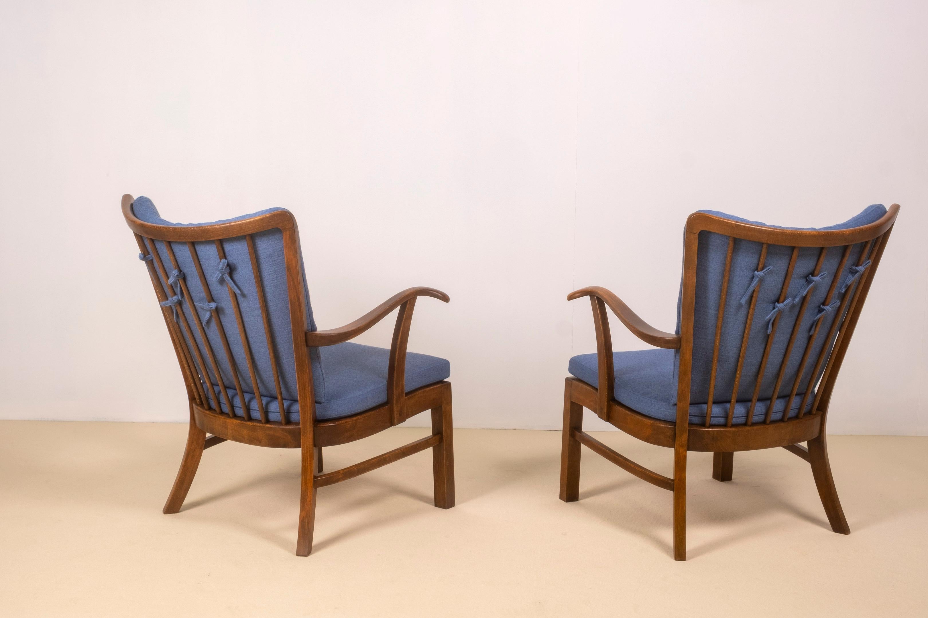 Chaises longues des années 1940 par Tyge Hvass, modèle 1628 pour Fritz Hansen, Danemark en vente 3