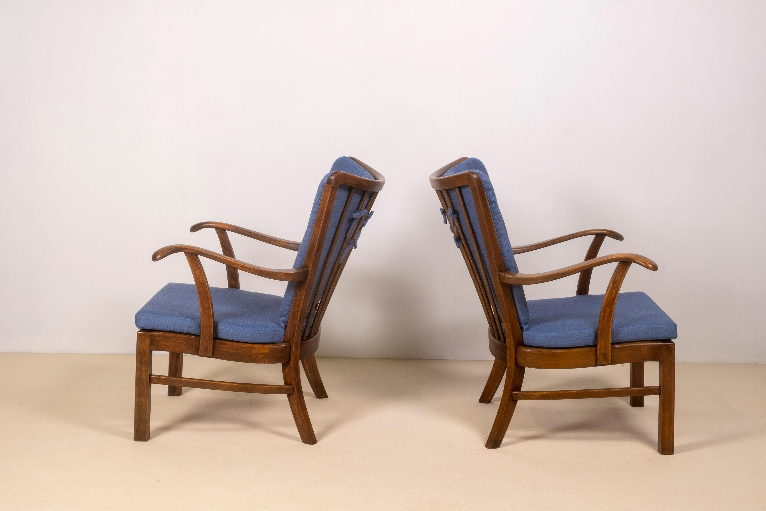 Chaises longues des années 1940 par Tyge Hvass, modèle 1628 pour Fritz Hansen, Danemark en vente 5