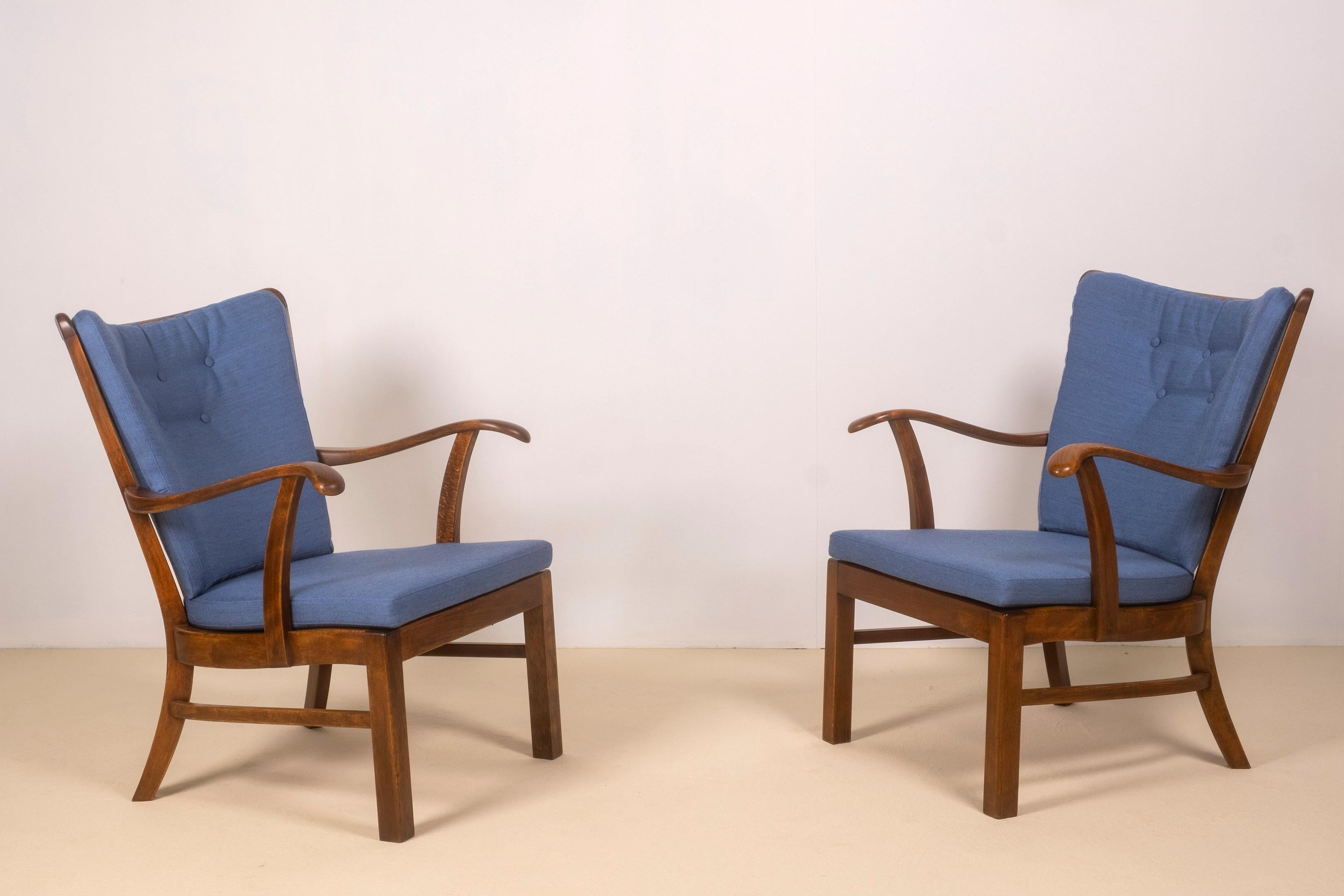 Danois Chaises longues des années 1940 par Tyge Hvass, modèle 1628 pour Fritz Hansen, Danemark en vente