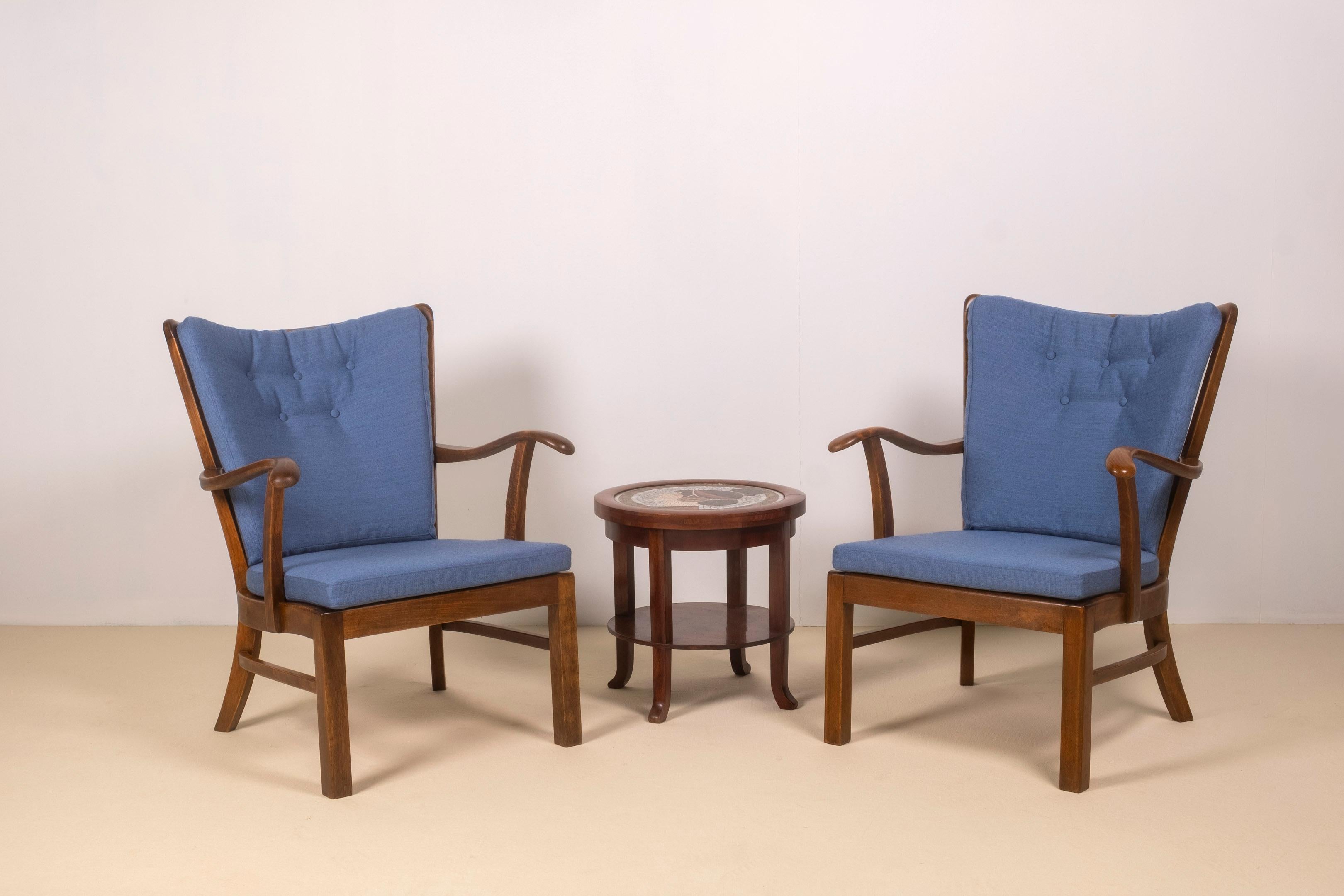 Chaises longues des années 1940 par Tyge Hvass, modèle 1628 pour Fritz Hansen, Danemark Bon état - En vente à Balen, BE