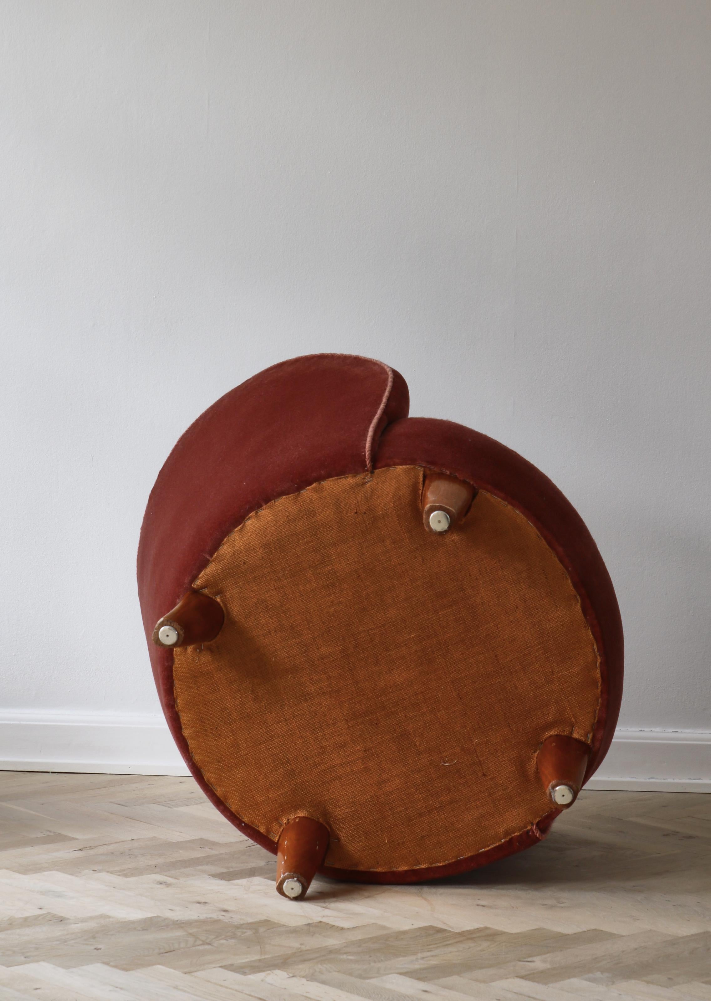 1940s Lounge Chairs in Pink Velvet, Otto Schulz for Boet, Scandinavian Modern 9