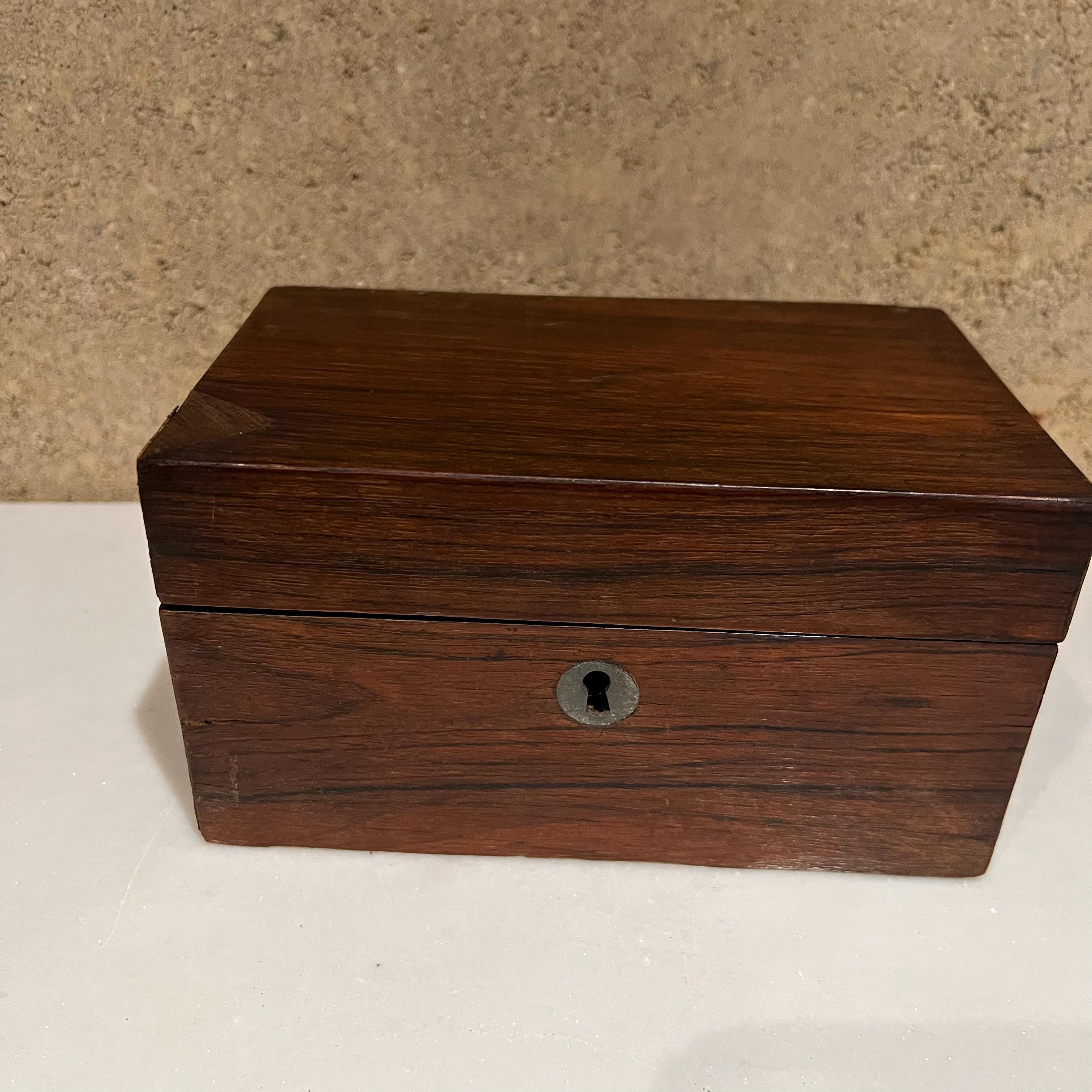 1940s Lovely Small Rosewood Keepsake Box Divided Interior Storage 4