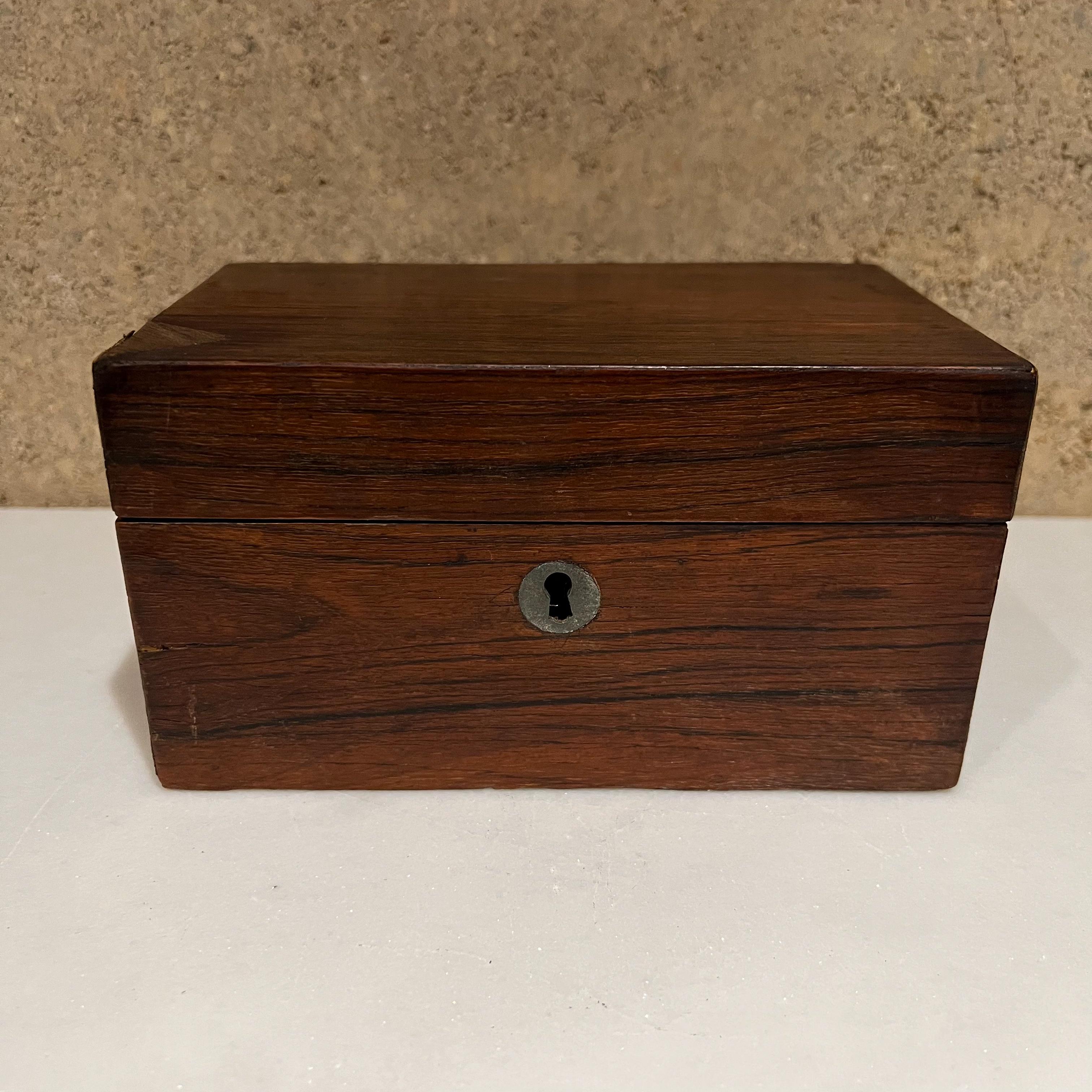 1940s Lovely Small Rosewood Keepsake Box Divided Interior Storage 7