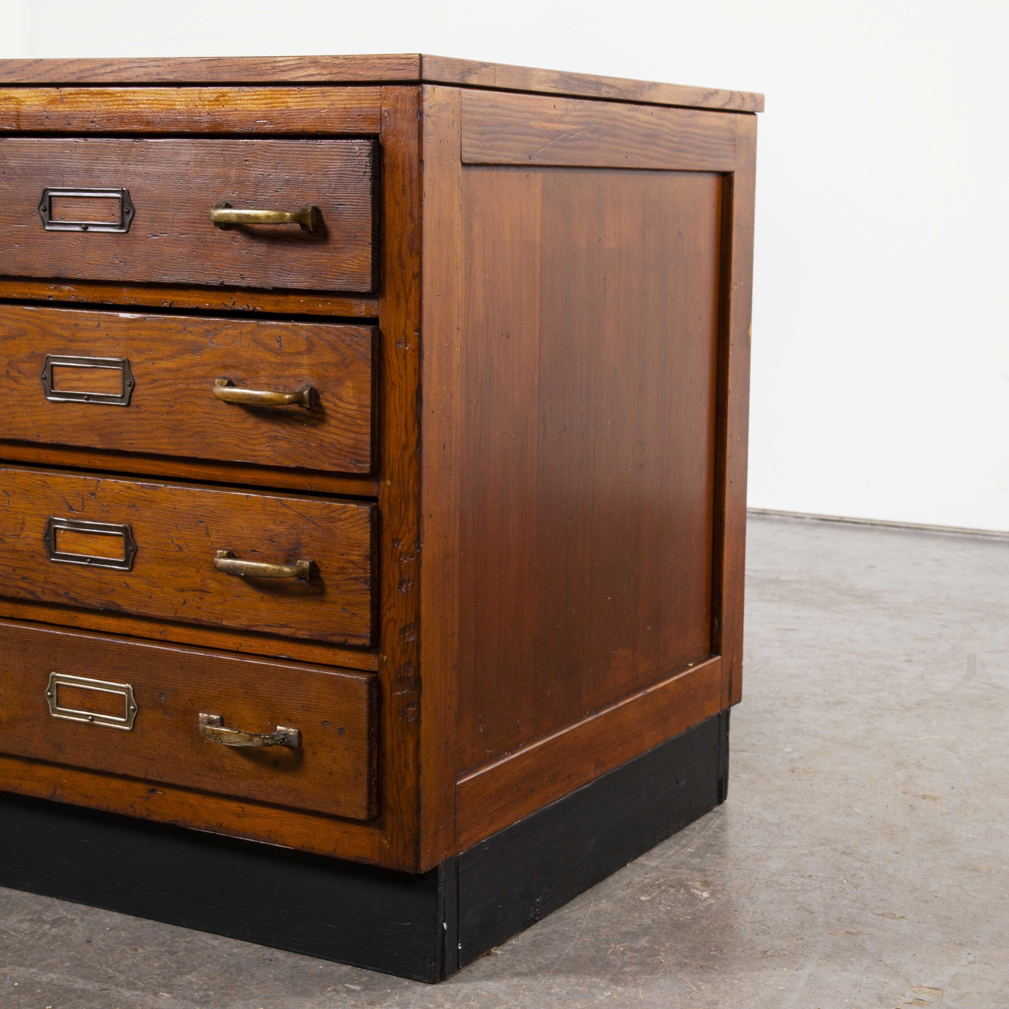 1940s Low Pitch Pine Chest of Drawers, Eight Drawers 3