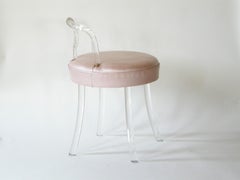 1940er Lucite Vanity Chair Hocker mit drehbarem Fuß von The Reflectone Corporation